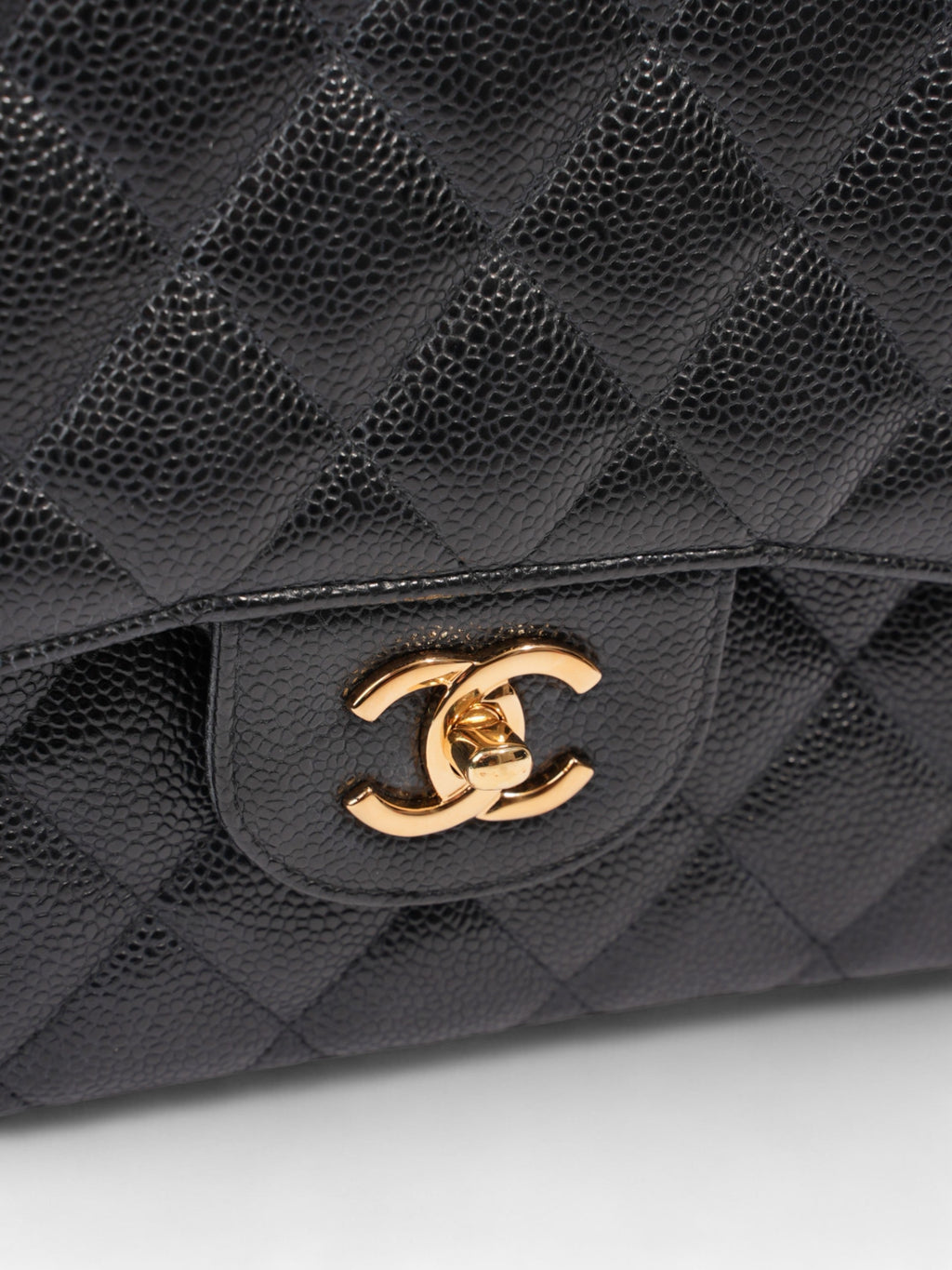 Chanel Classic Double Flap Black Caviar Leather Jumbo