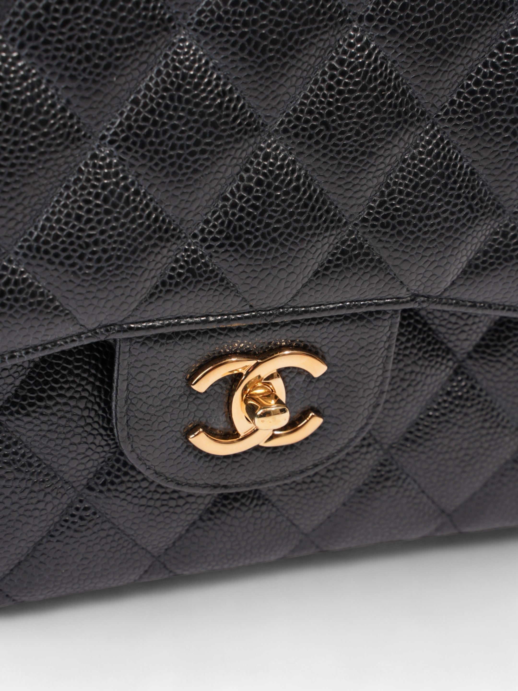 Chanel Classic Double Flap Black Caviar Leather Jumbo