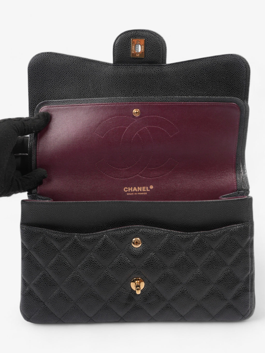 Chanel Classic Double Flap Black Caviar Leather Jumbo