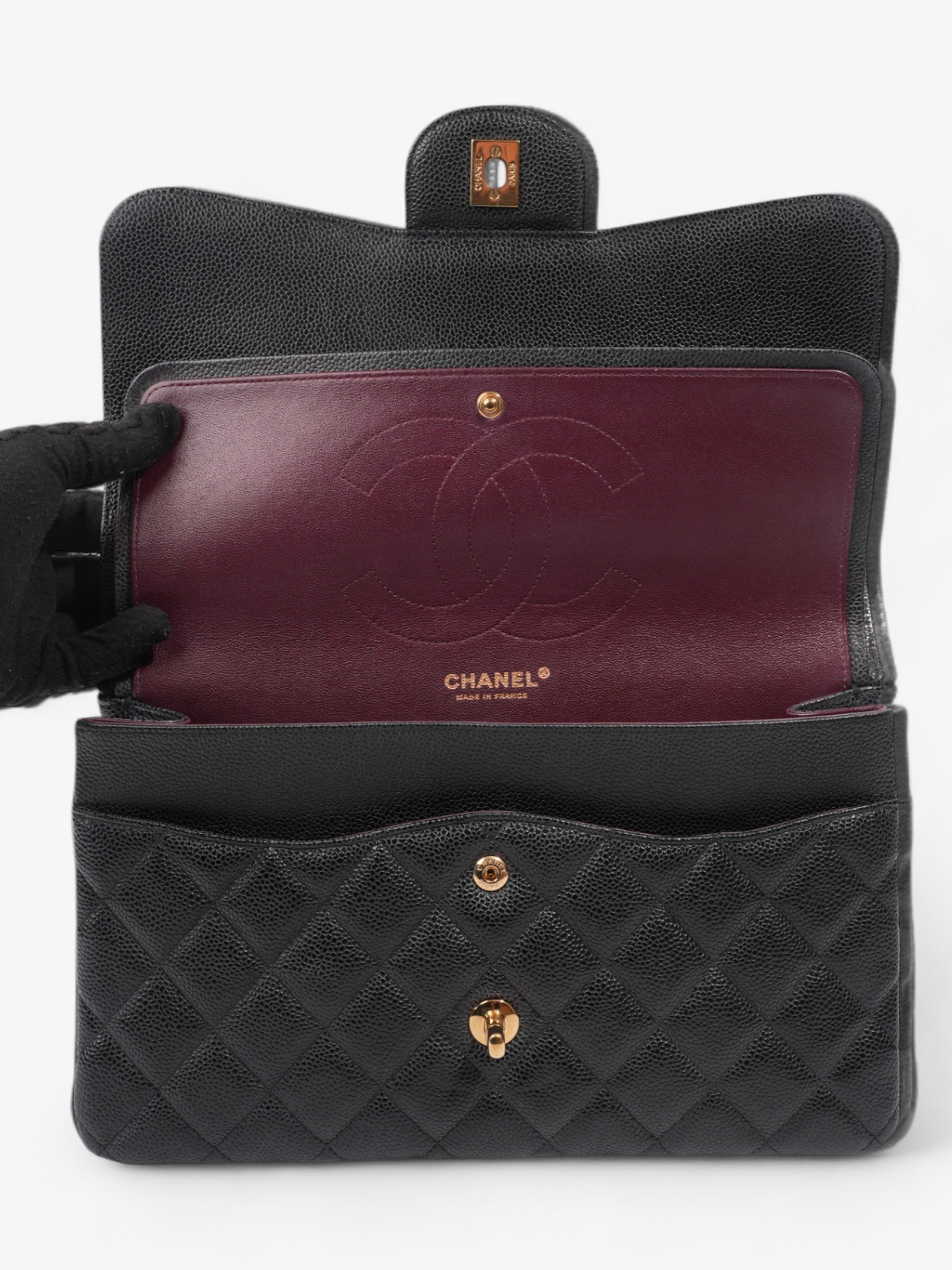 Chanel Classic Double Flap Black Caviar Leather Jumbo