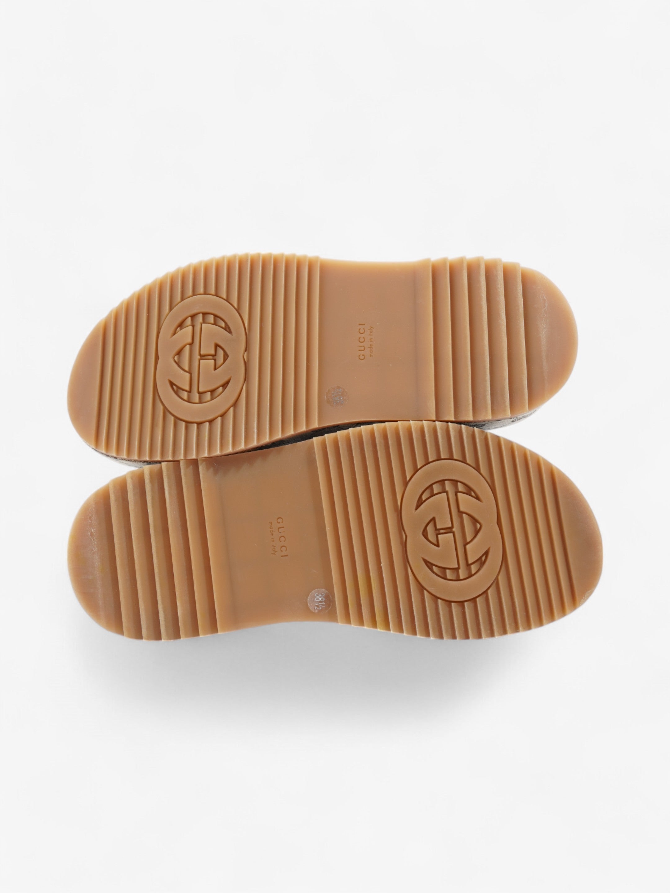Gucci GG Platform Sandals Beige  / Brown Canvas EU 38.5 UK 5.5