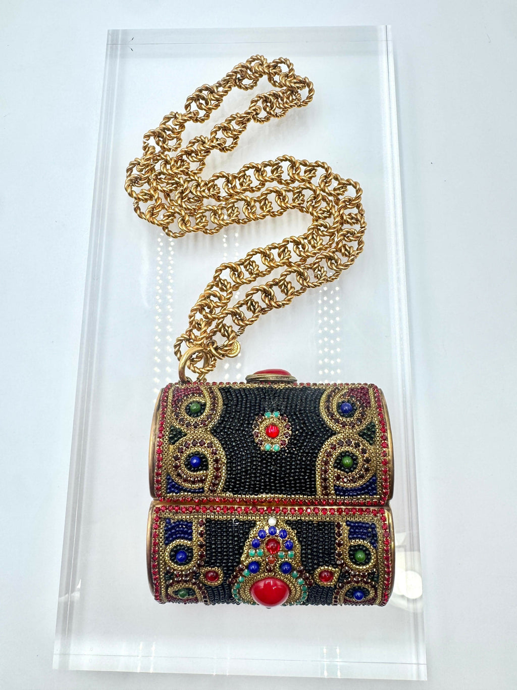Chanel Vintage 1981 Jewelled Metal Clutch