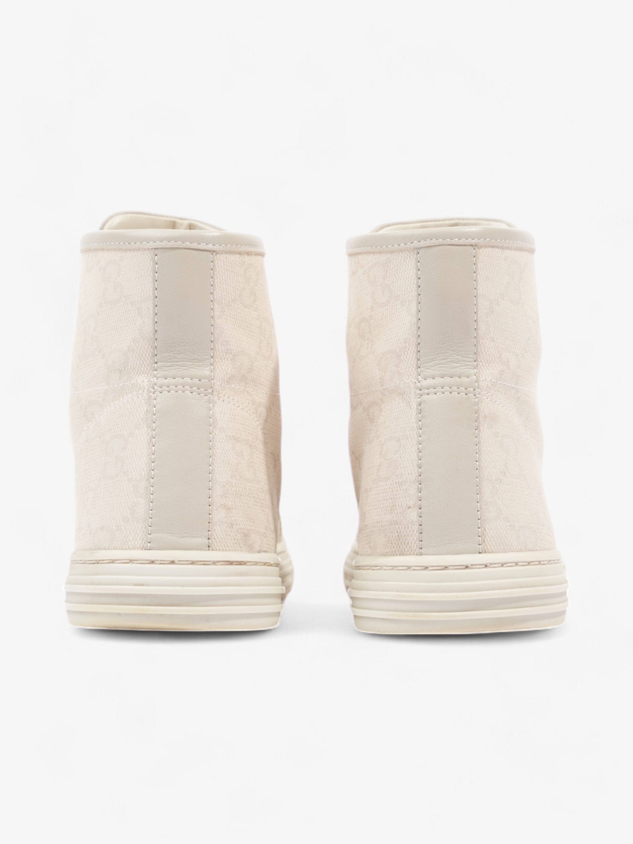 Gucci GG Monogram High-Top Sneakers Beige  Canvas EU 38 UK 5