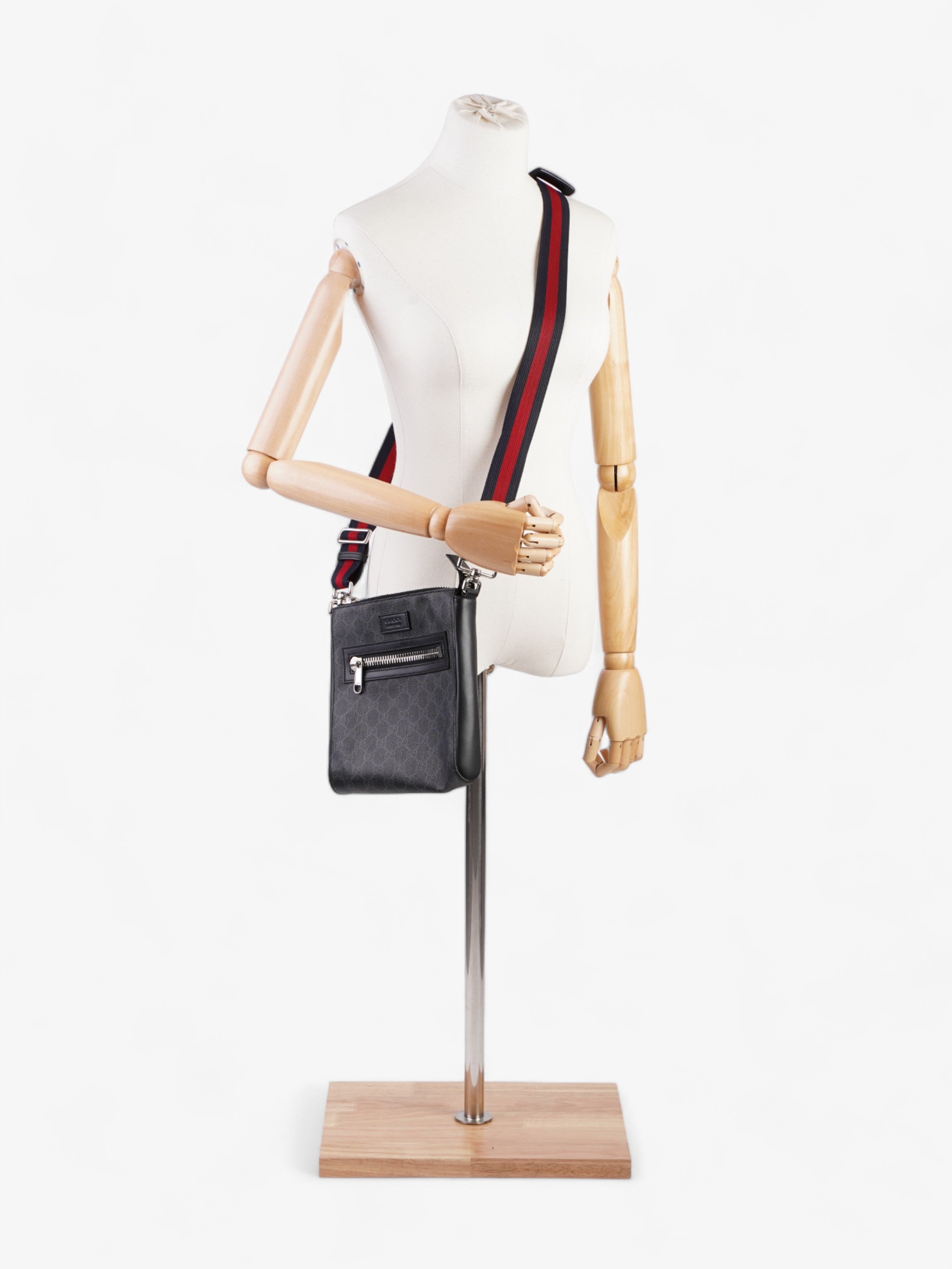 Gucci GG Web Messenger Bag Black / Red / Blue Canvas