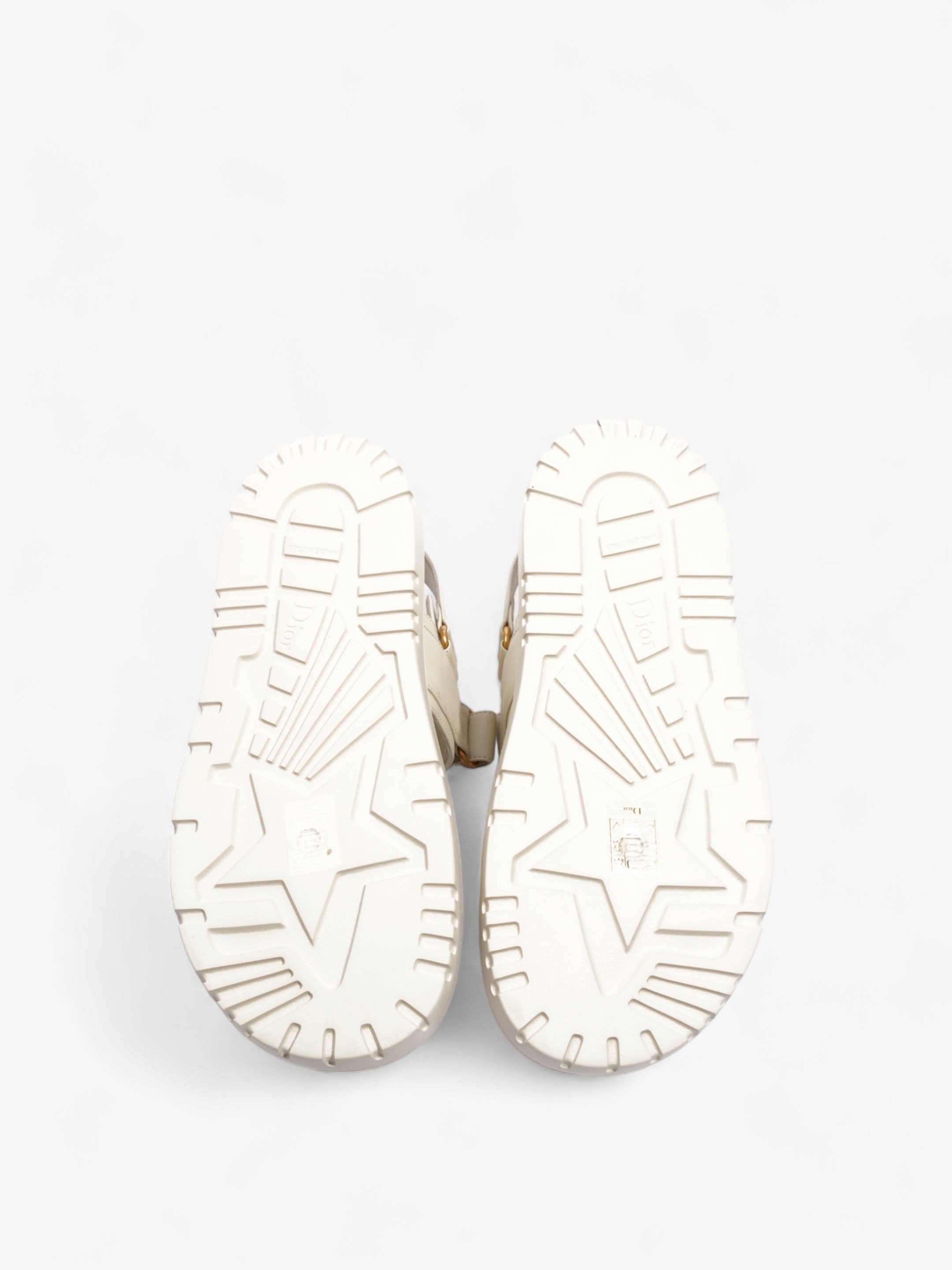 Christian Dior Dioract Sandals Cream Leather EU 38 UK 5
