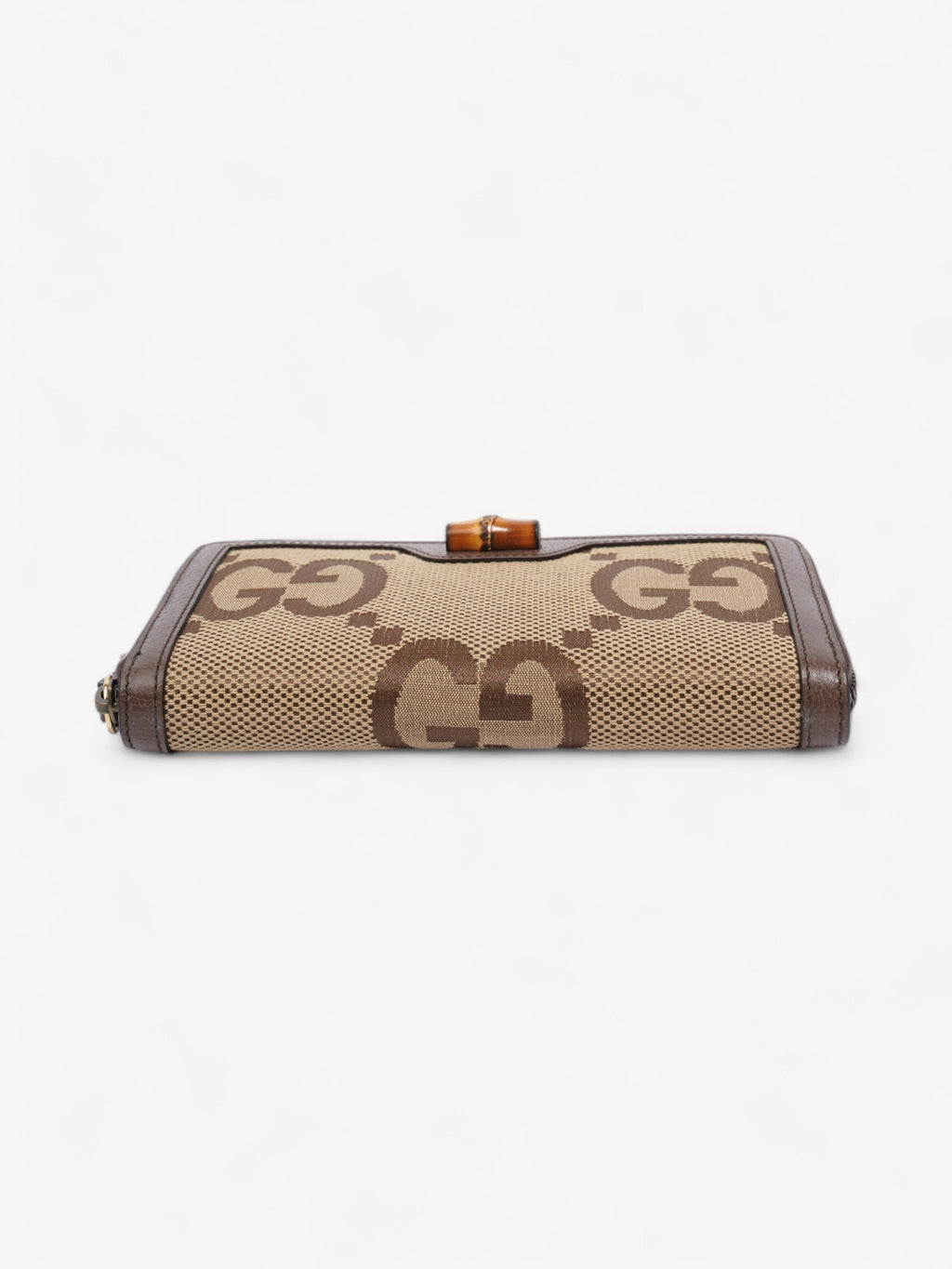 Gucci Diana Jumbo GG Wallet Camel / Ebony Canvas