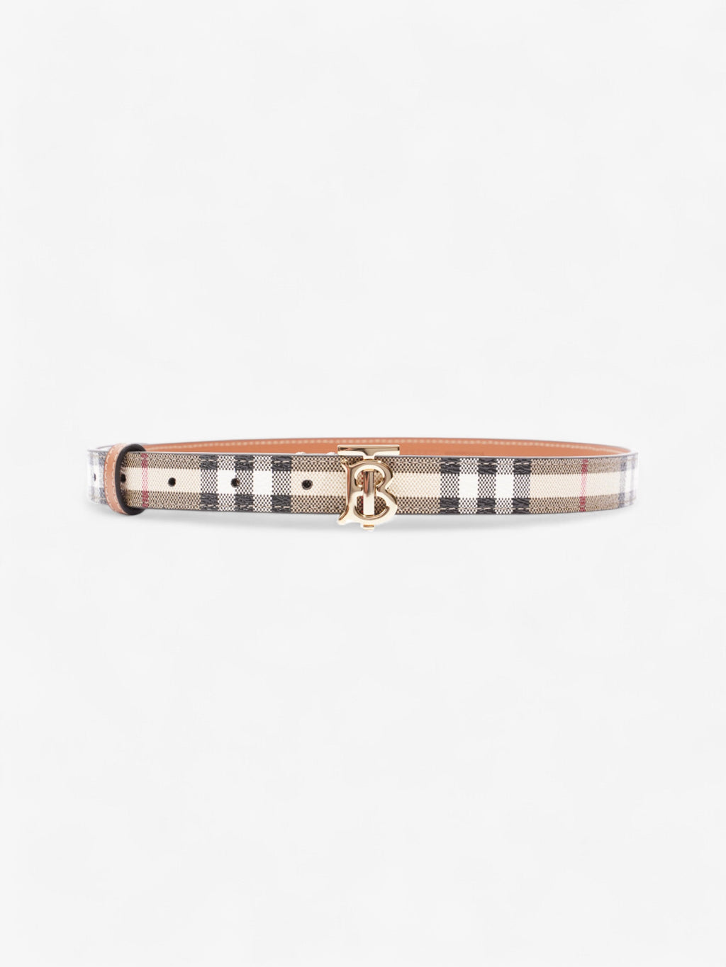 Burberry TB Belt Vintage Check / Light Gold Canvas Small - 87cm