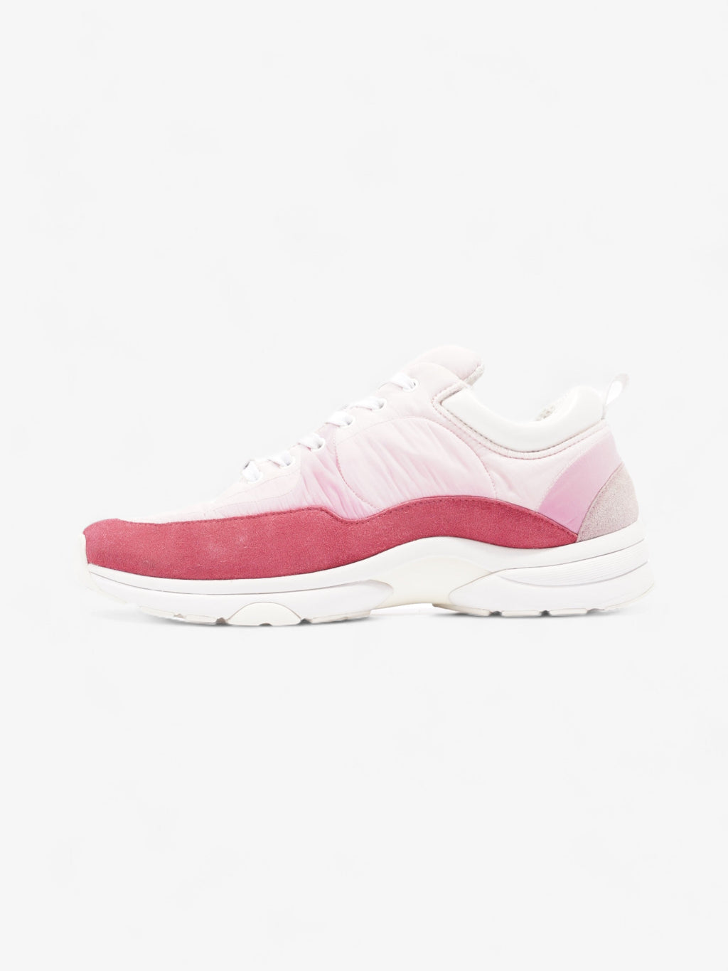 Chanel CC Logo Sneakers  Pink / Red / White Nylon EU 41 UK 8