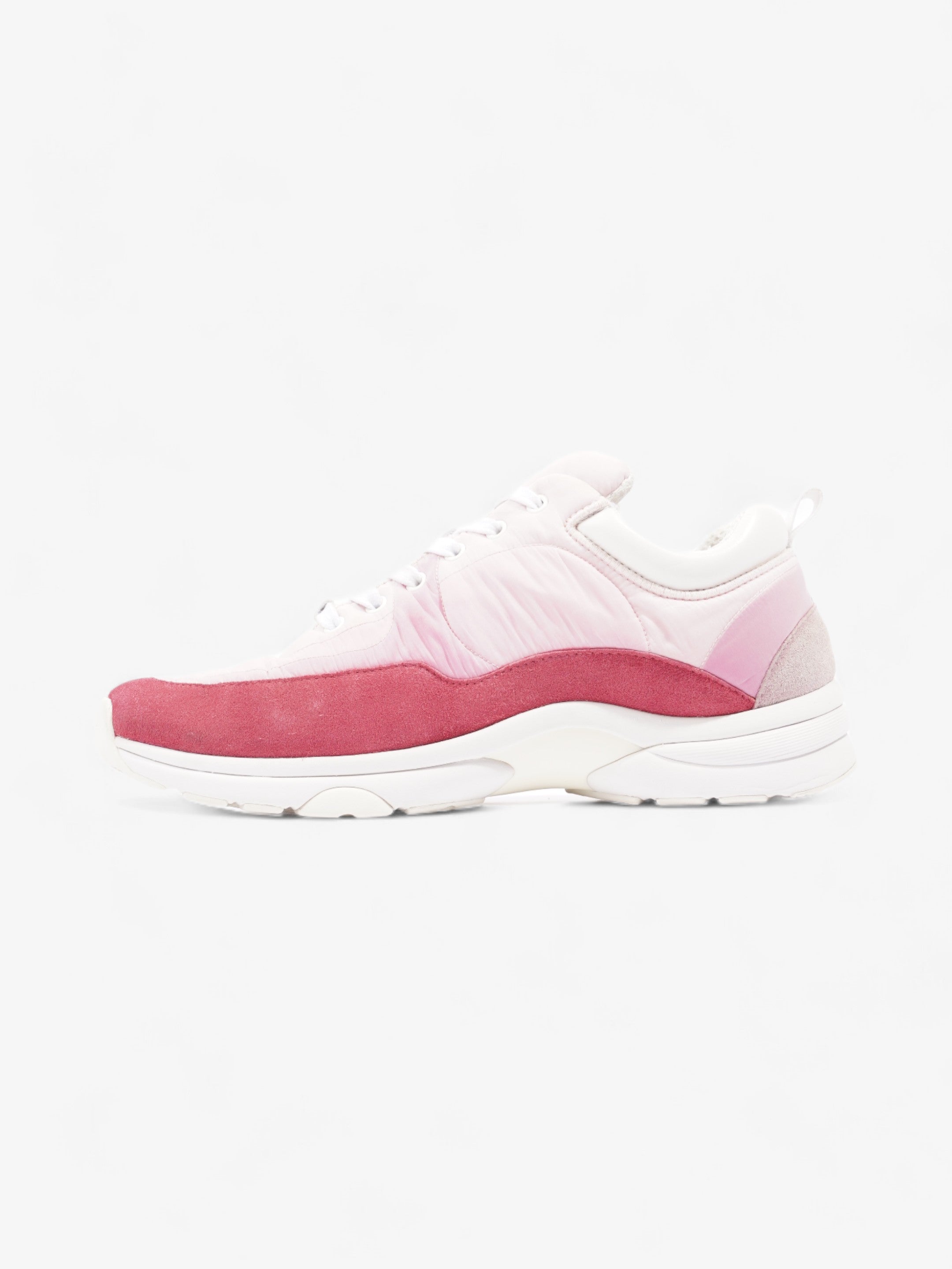 Chanel CC Logo Sneakers  Pink / Red / White Nylon EU 41 UK 8