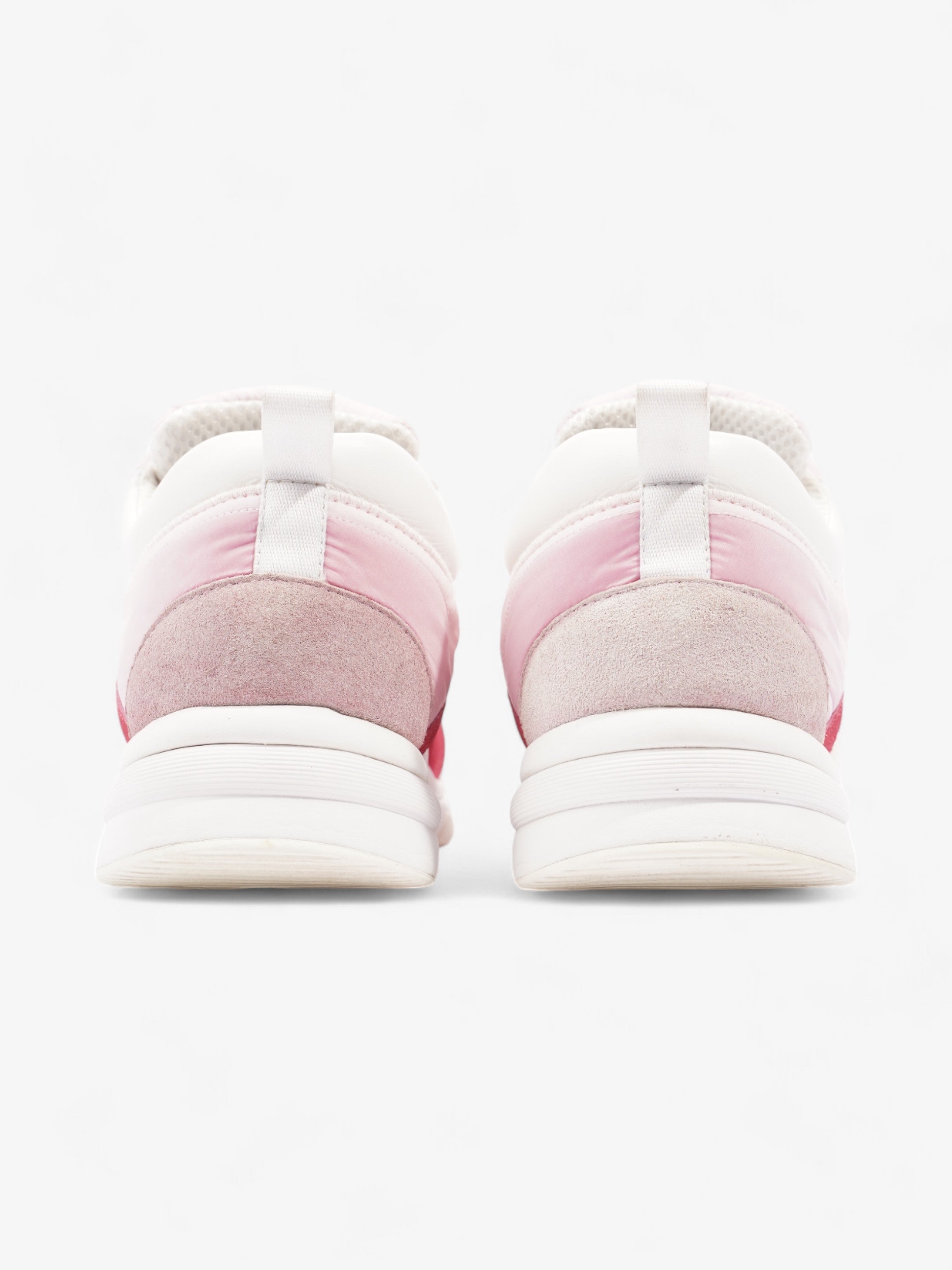 Chanel CC Logo Sneakers  Pink / Red / White Nylon EU 41 UK 8