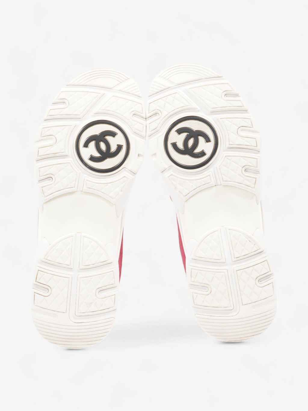 Chanel CC Logo Sneakers  Pink / Red / White Nylon EU 41 UK 8