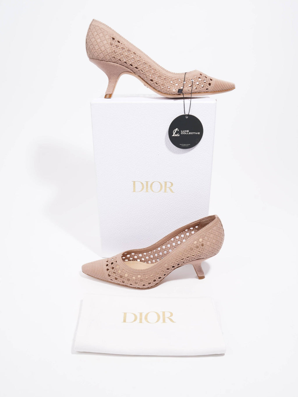 Dior Capture Mules 65 Nude Knit EU 36.5 UK 3.5