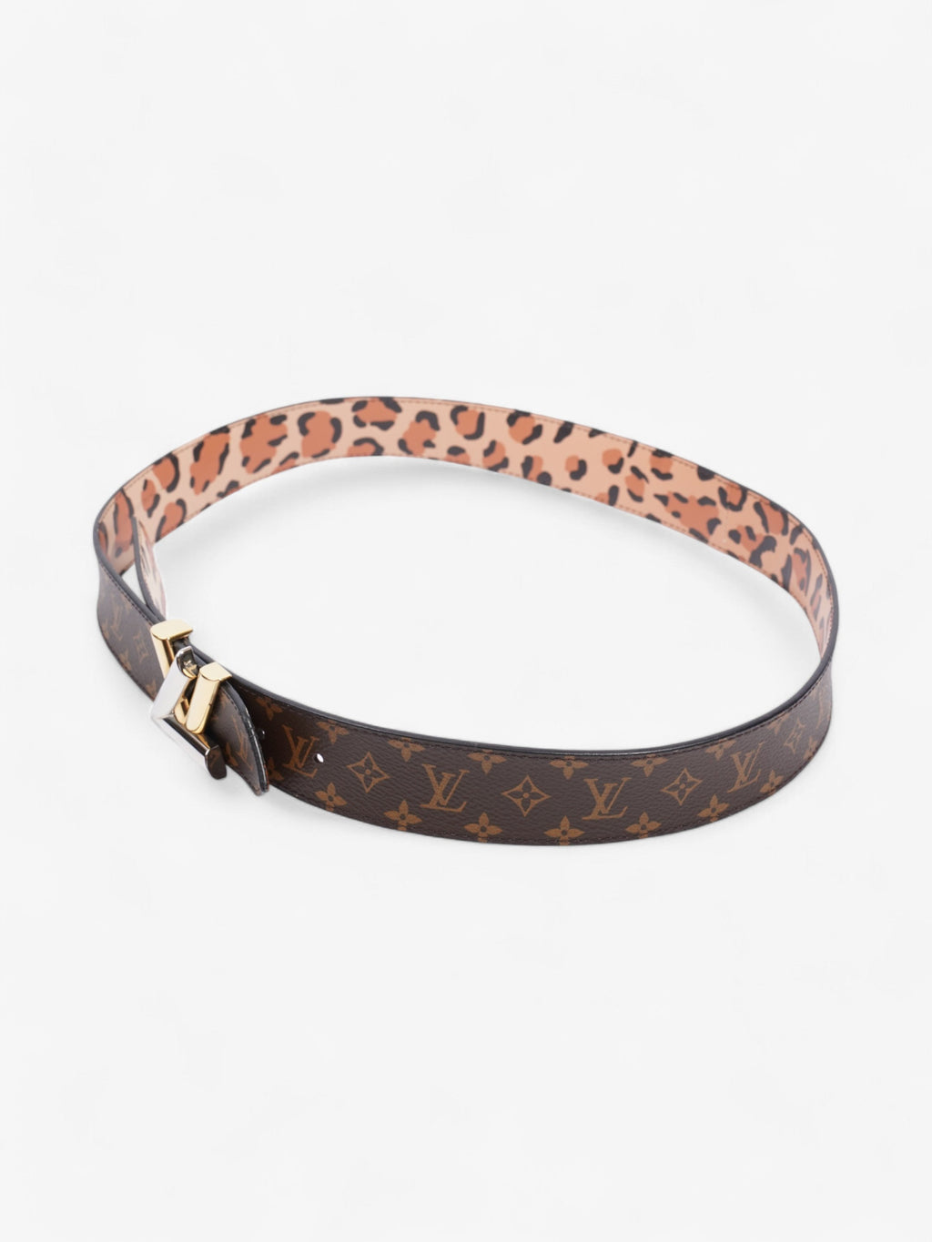 Louis Vuitton Initials Reversible Belt Monogram / Leopard Canvas 109cm