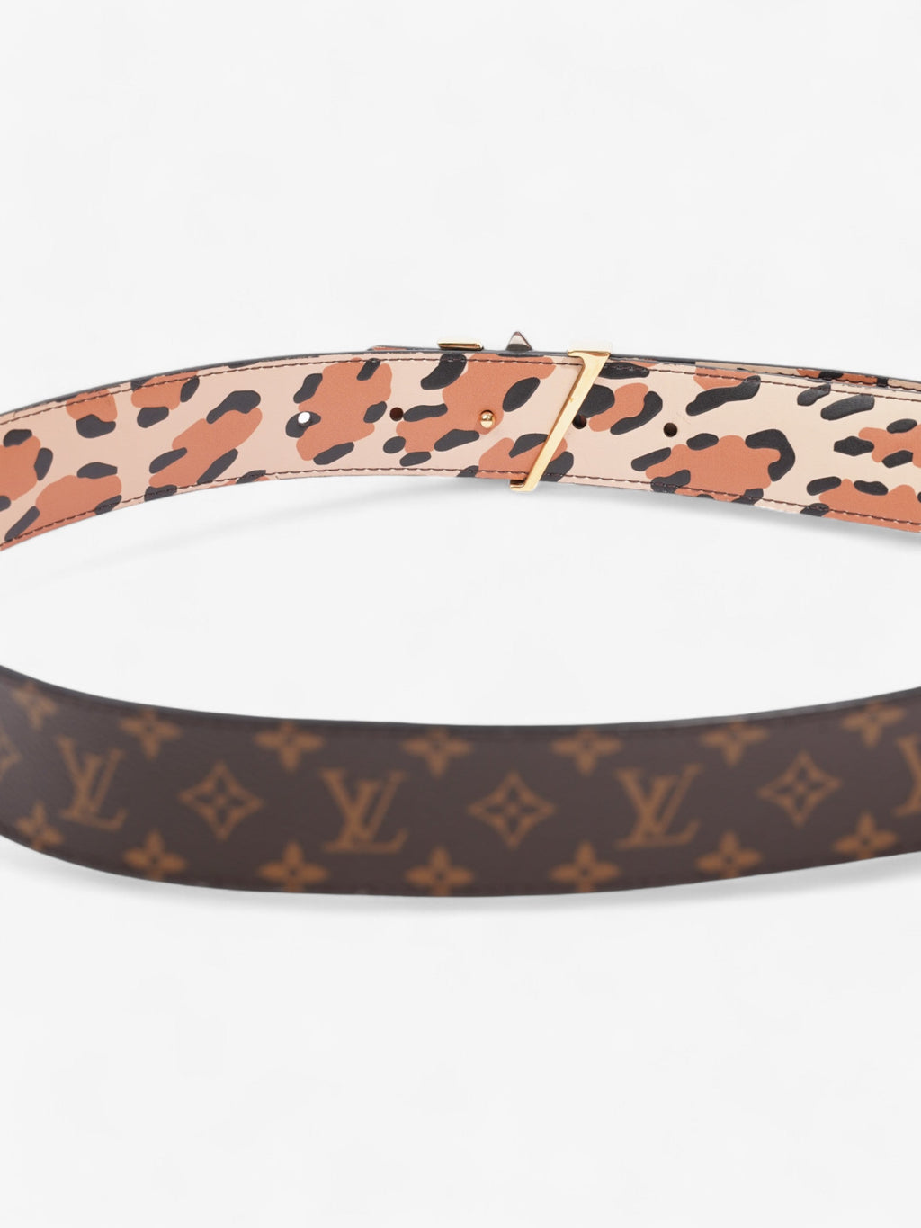 Louis Vuitton Initials Reversible Belt Monogram / Leopard Canvas 109cm