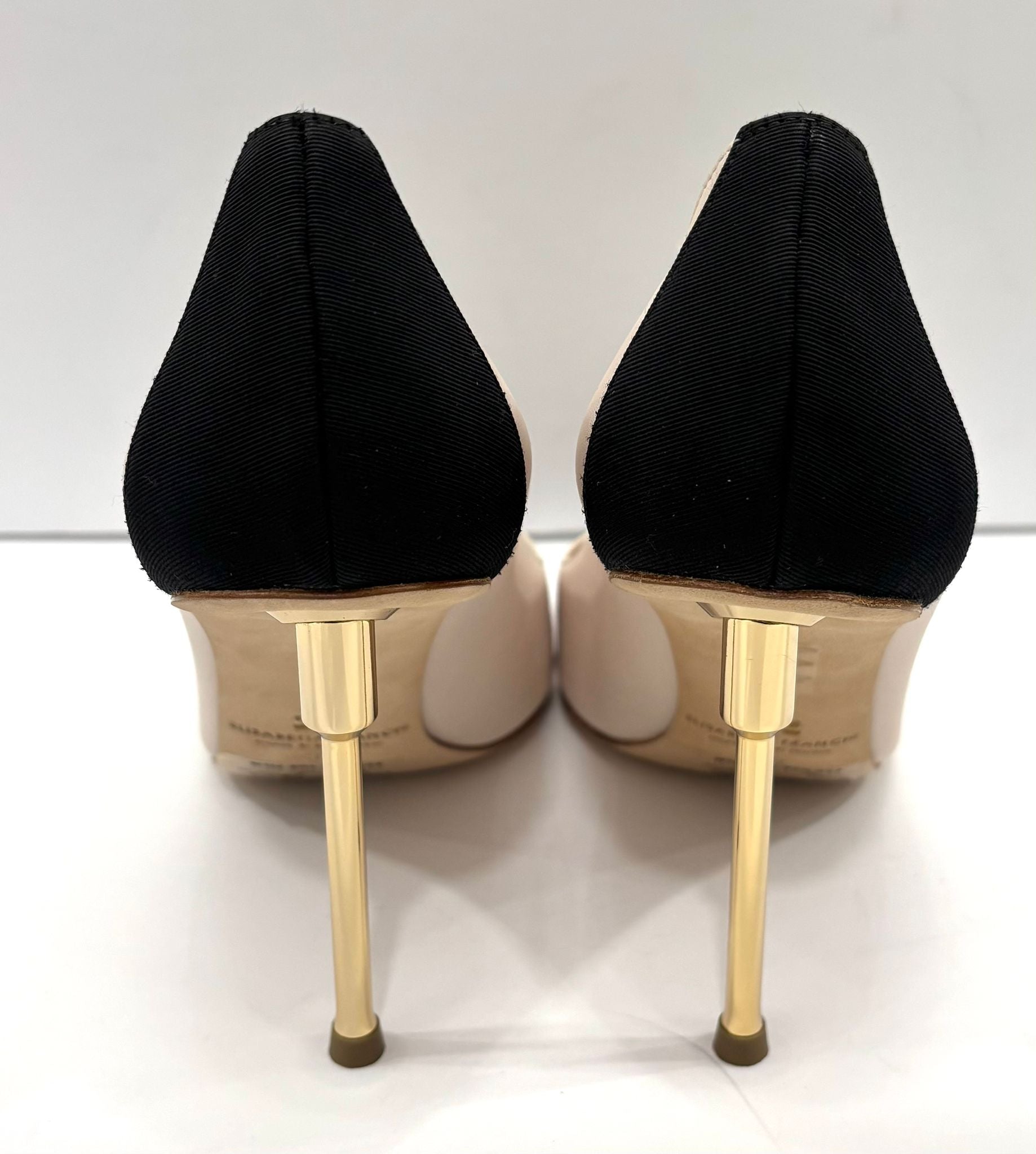 ELISABETTA FRANCHI CALFSKIN LEATHER LOGO PUMPS