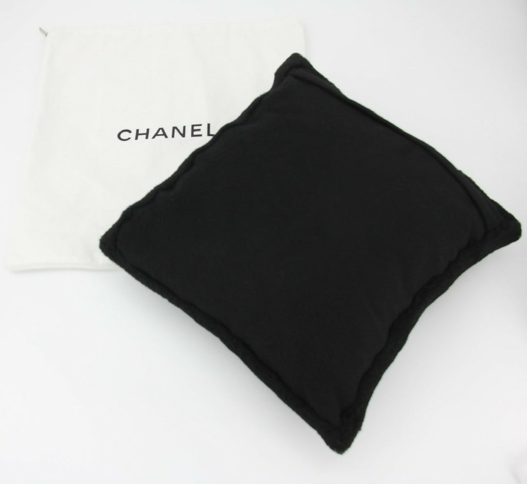 Chanel Coco Mark Cotton Cashmere Black Pillow Cushion