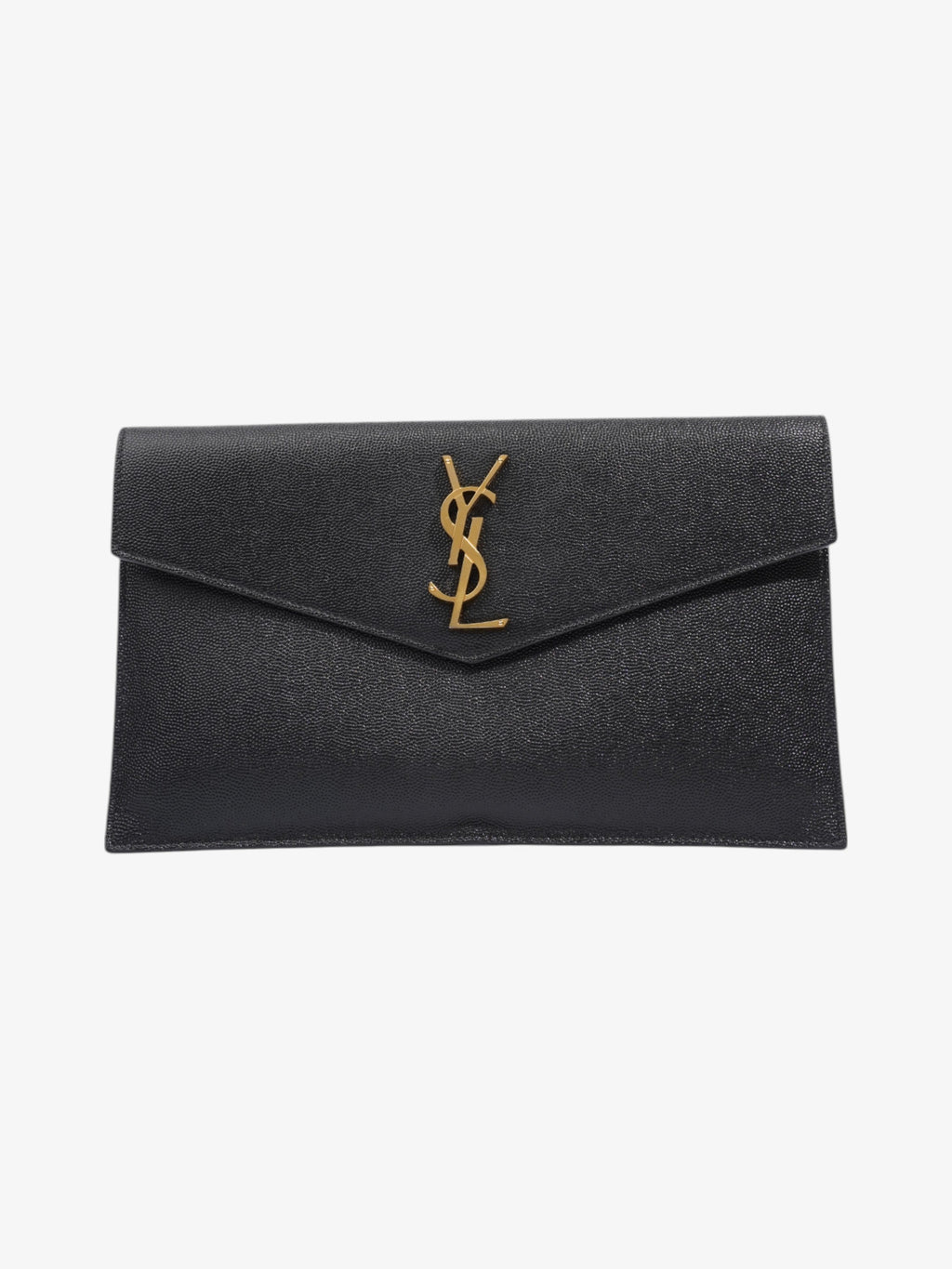 Saint Laurent Uptown Clutch Black Grained Leather