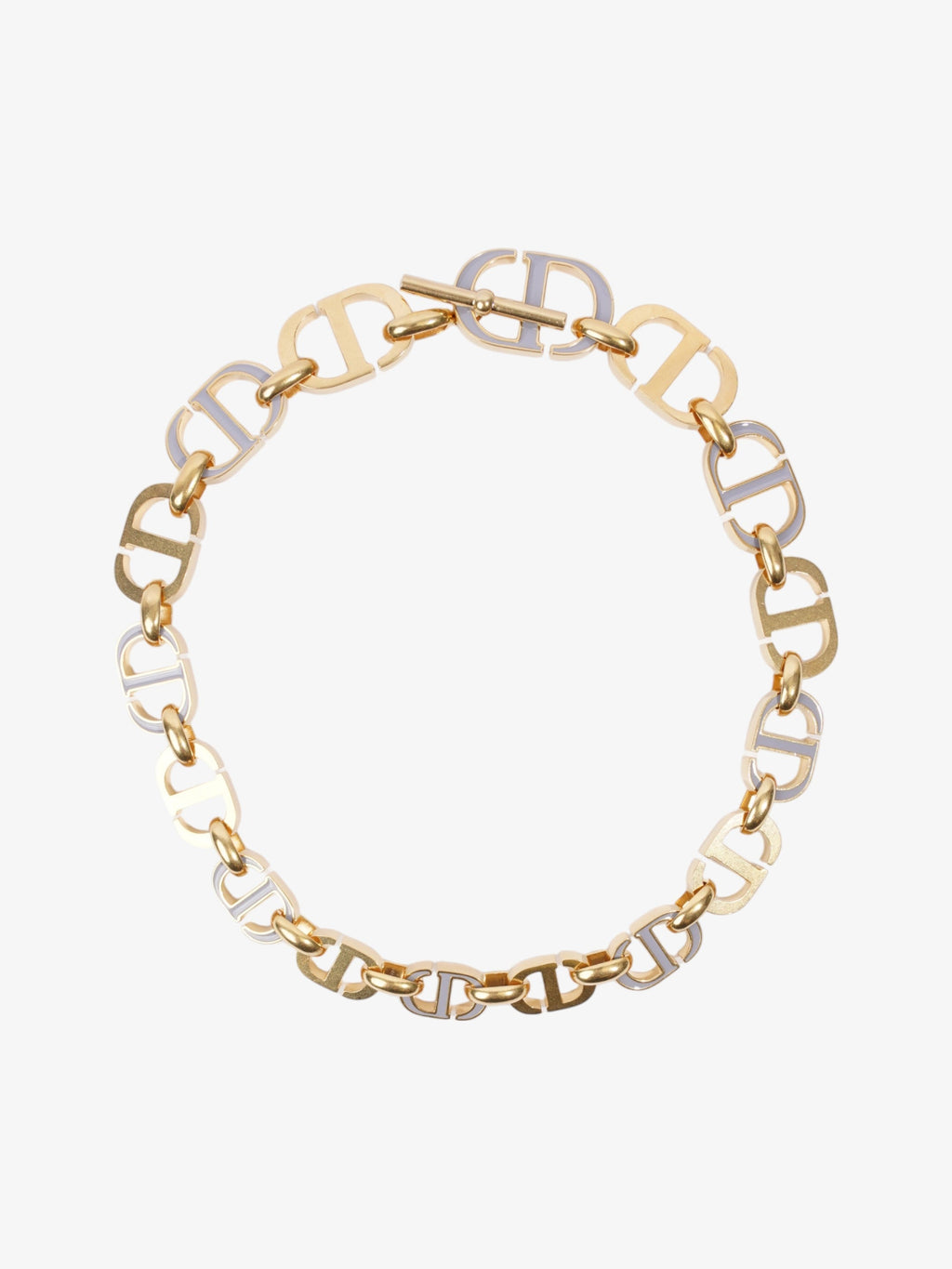 Christian Dior CD Link Chocker Gold / Grey Base Metal