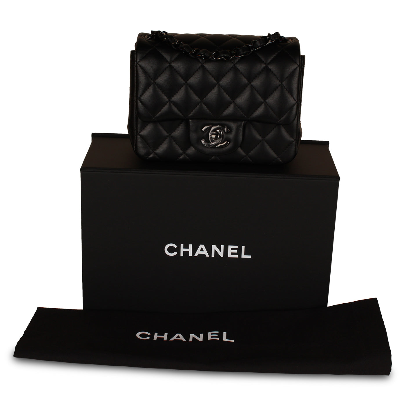 Chanel Classic Flap Bag - Mini Square So Black