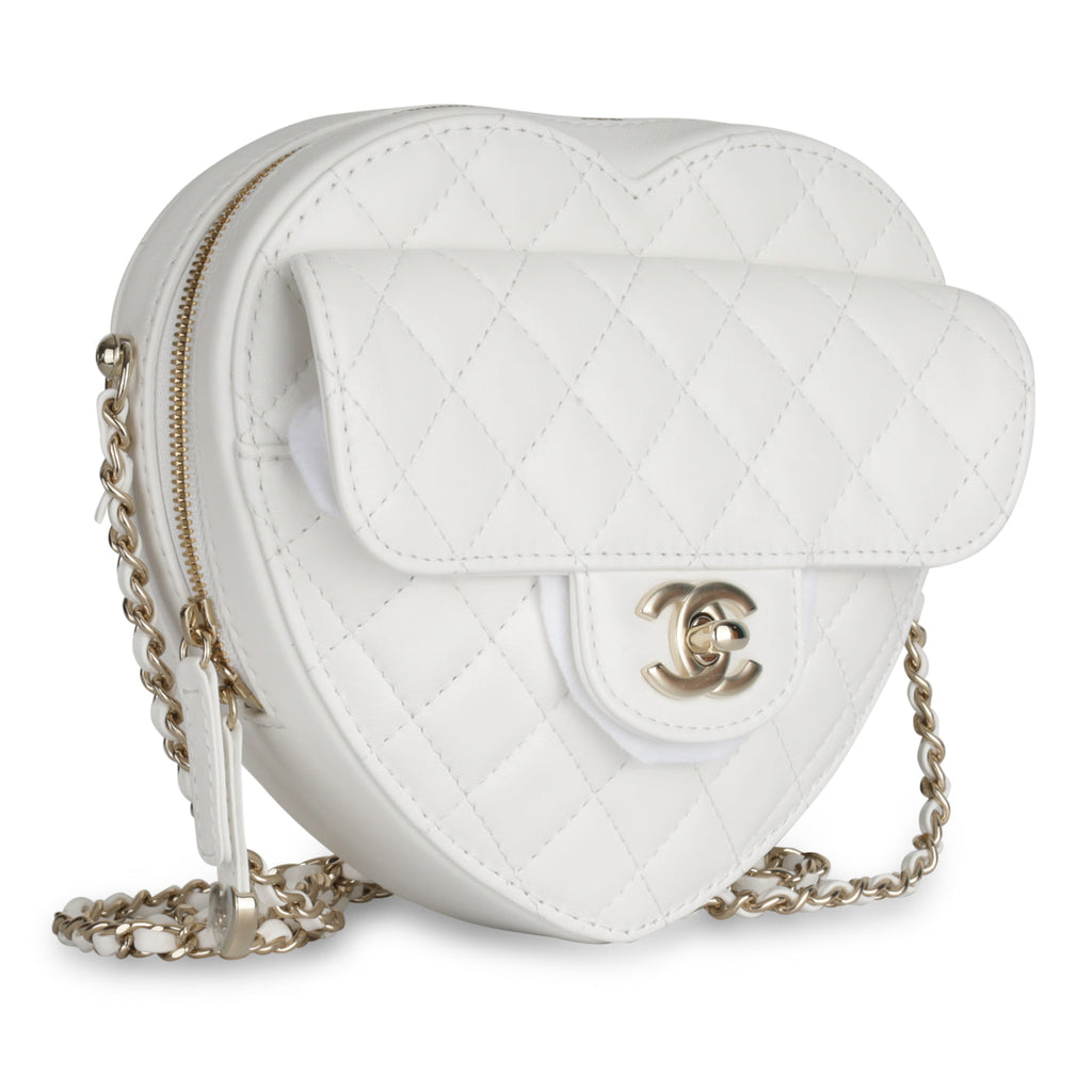 Chanel Large Heart Bag - White
