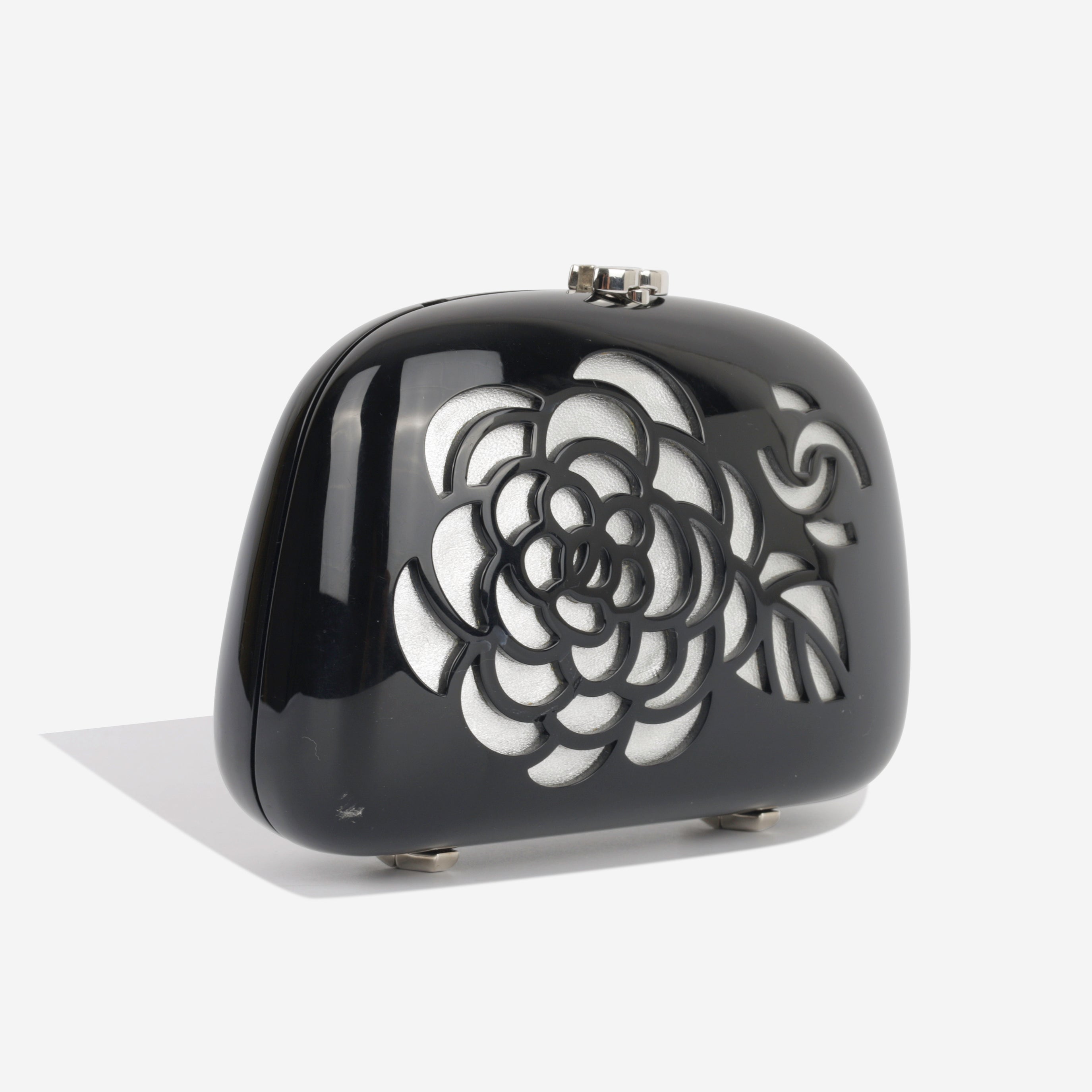Chanel Vintage Camellia Minaudière Clutch