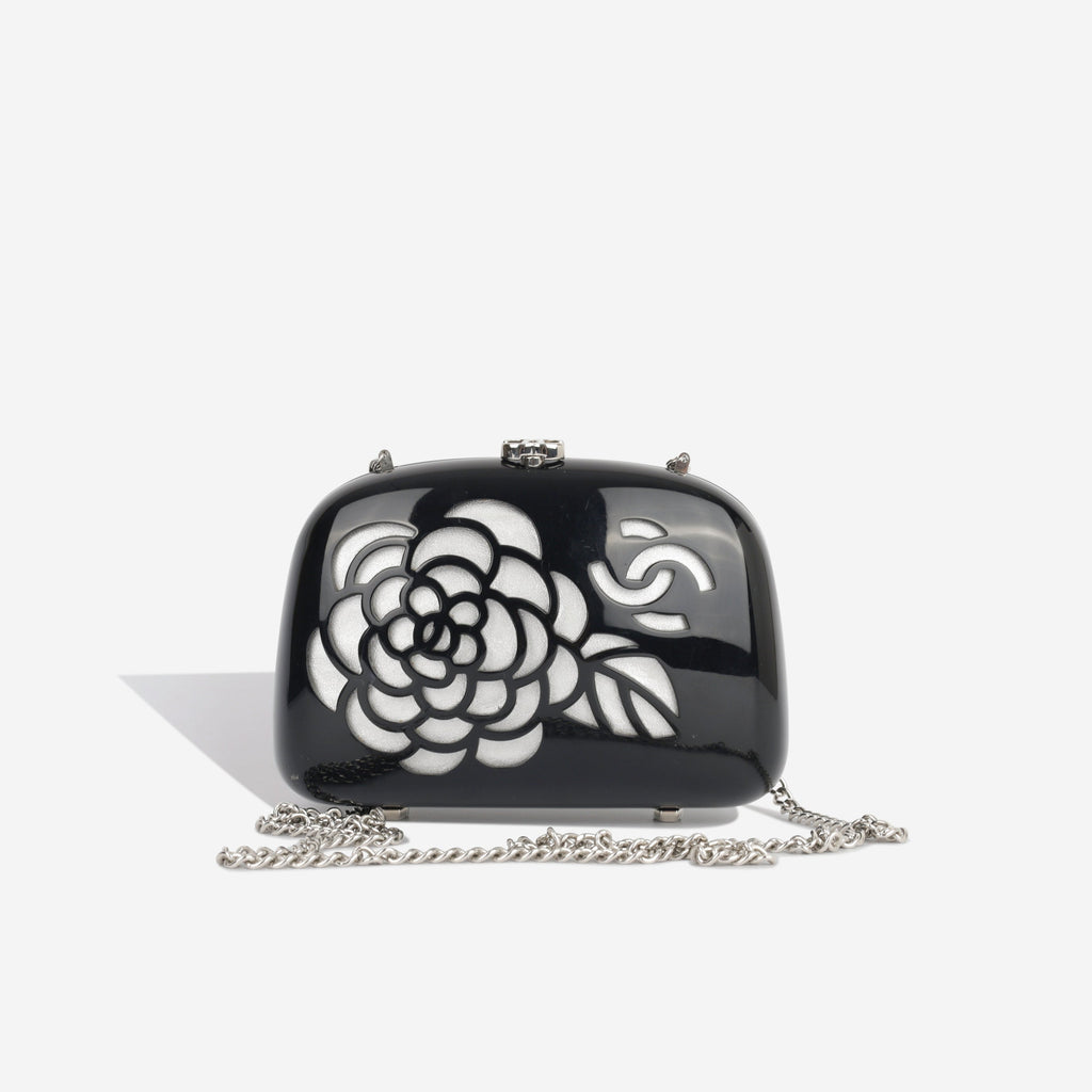 Chanel Vintage Camellia Minaudière Clutch