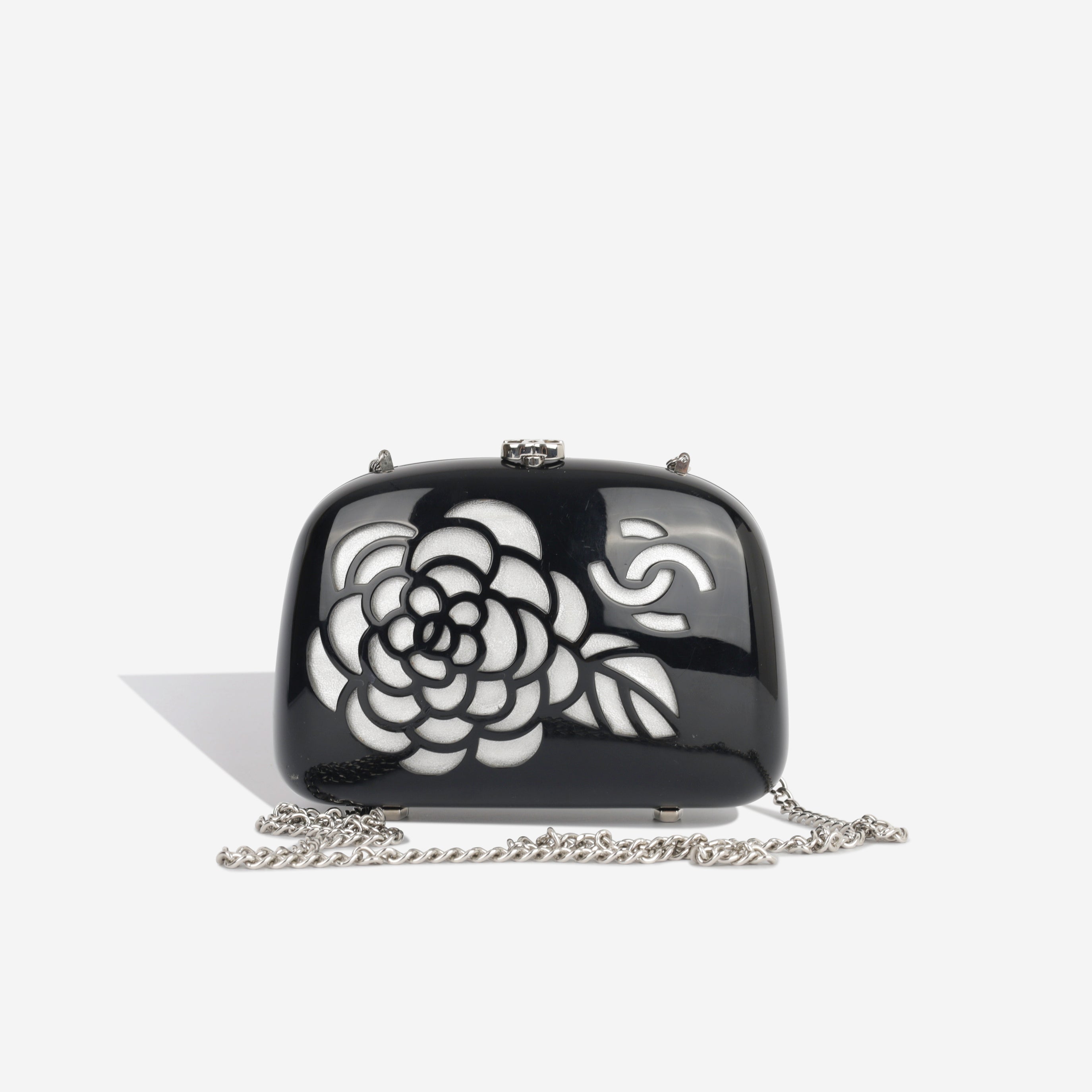 Chanel Vintage Camellia Minaudière Clutch