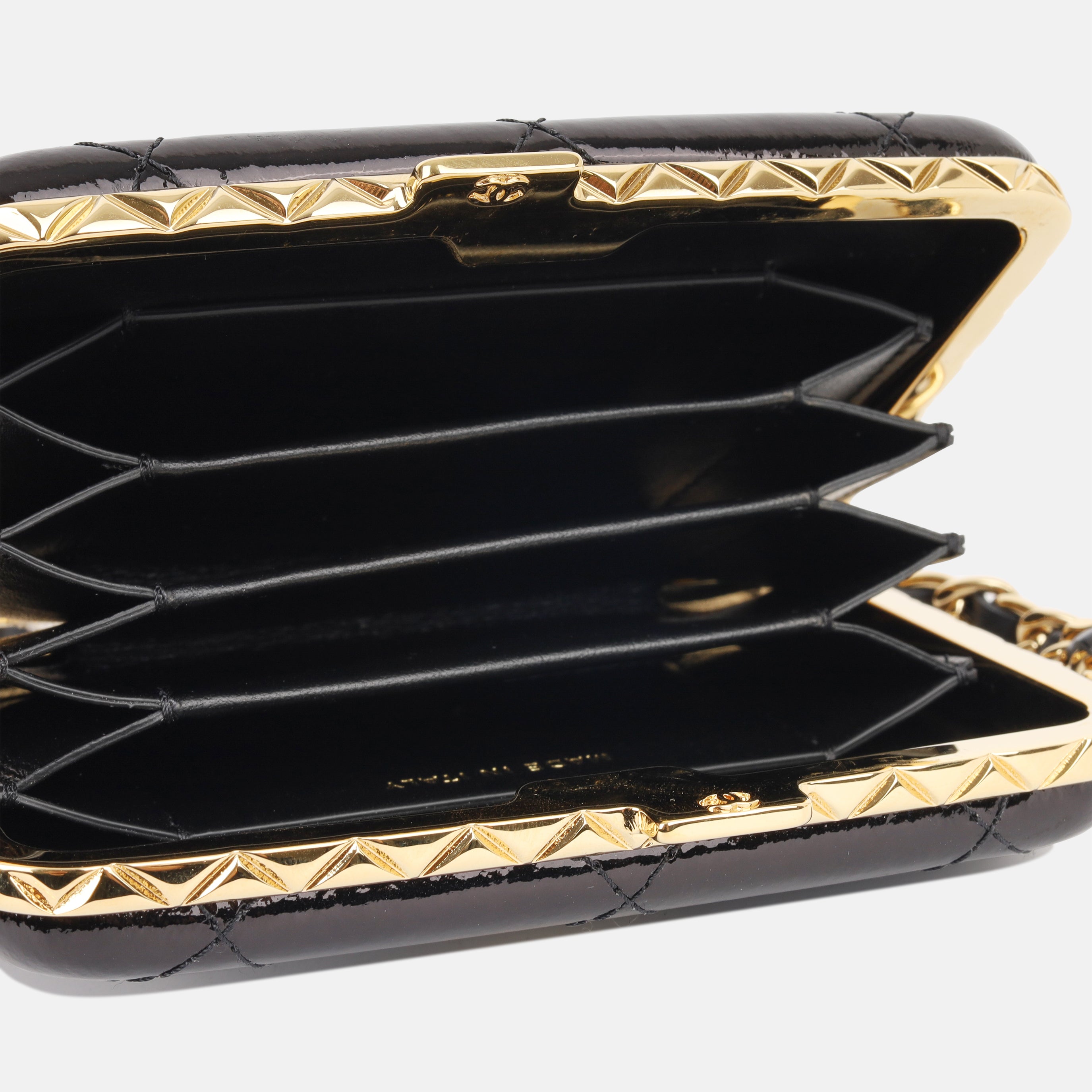 Chanel Small Patent Clutch on Chain
