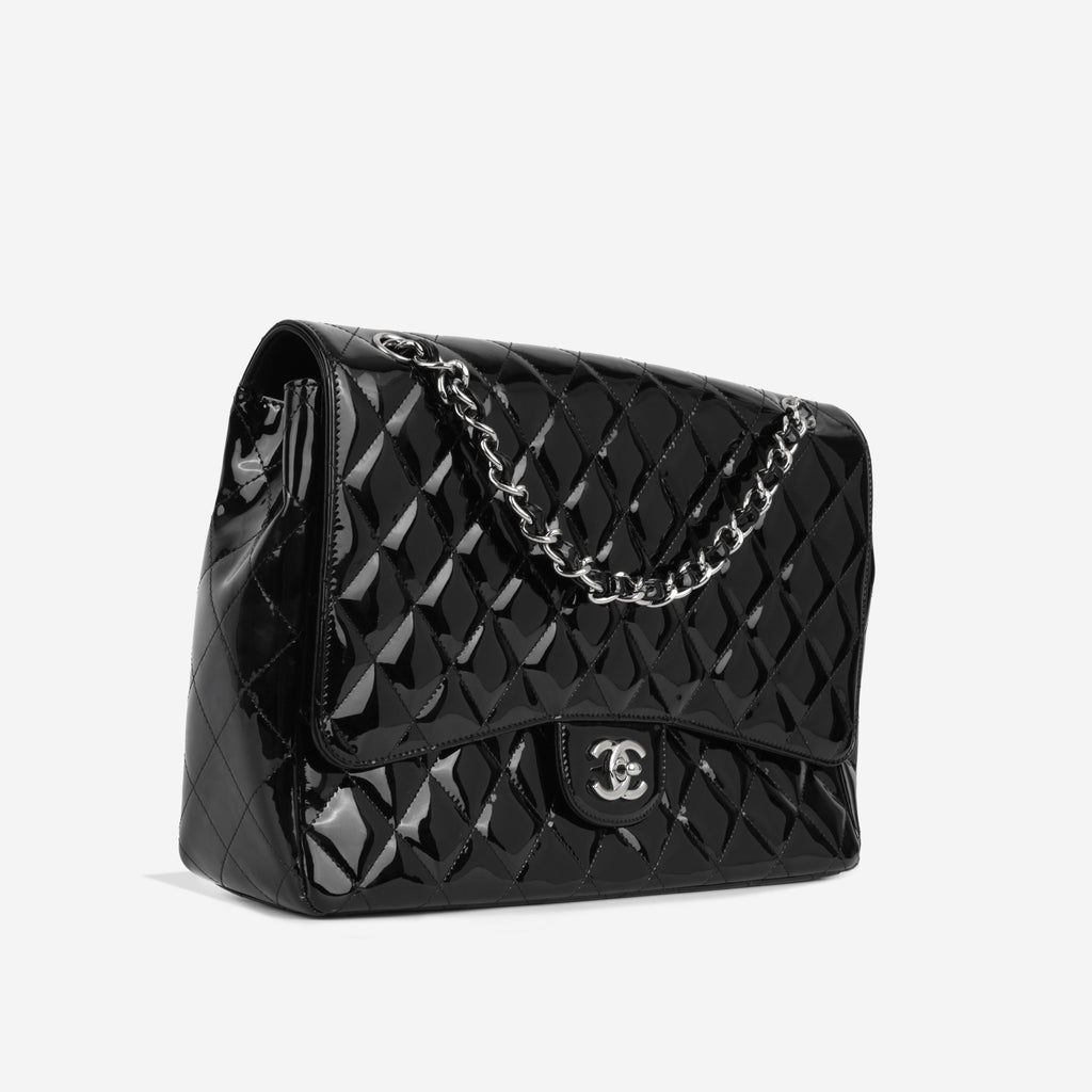 Chanel Maxi Classic Single Flap - Black Patent