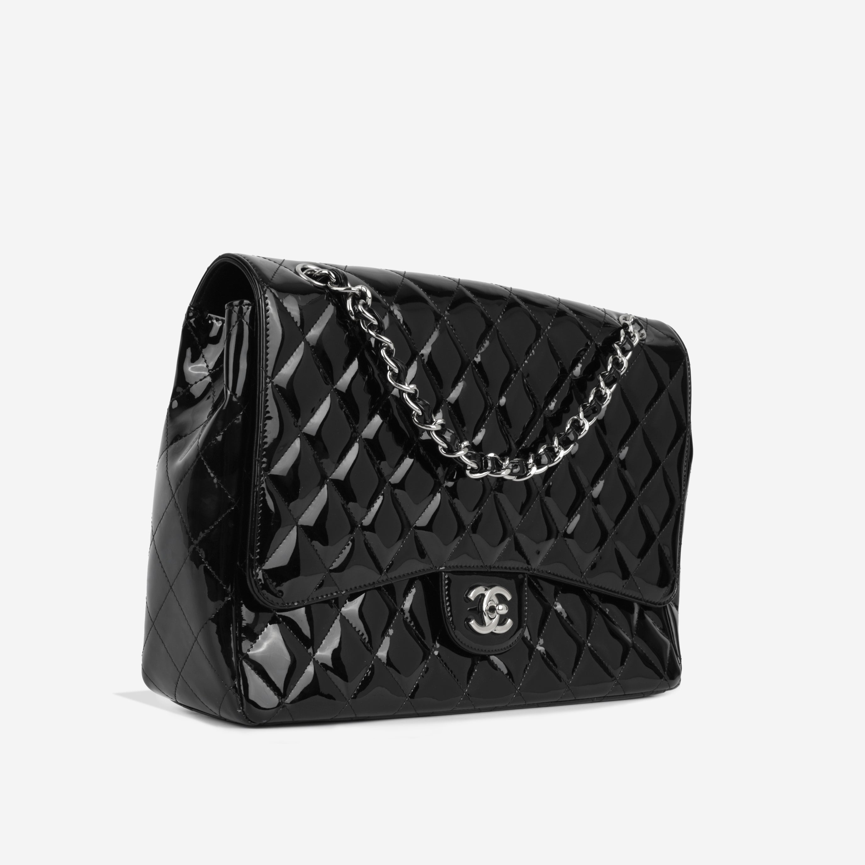 Chanel Maxi Classic Single Flap - Black Patent