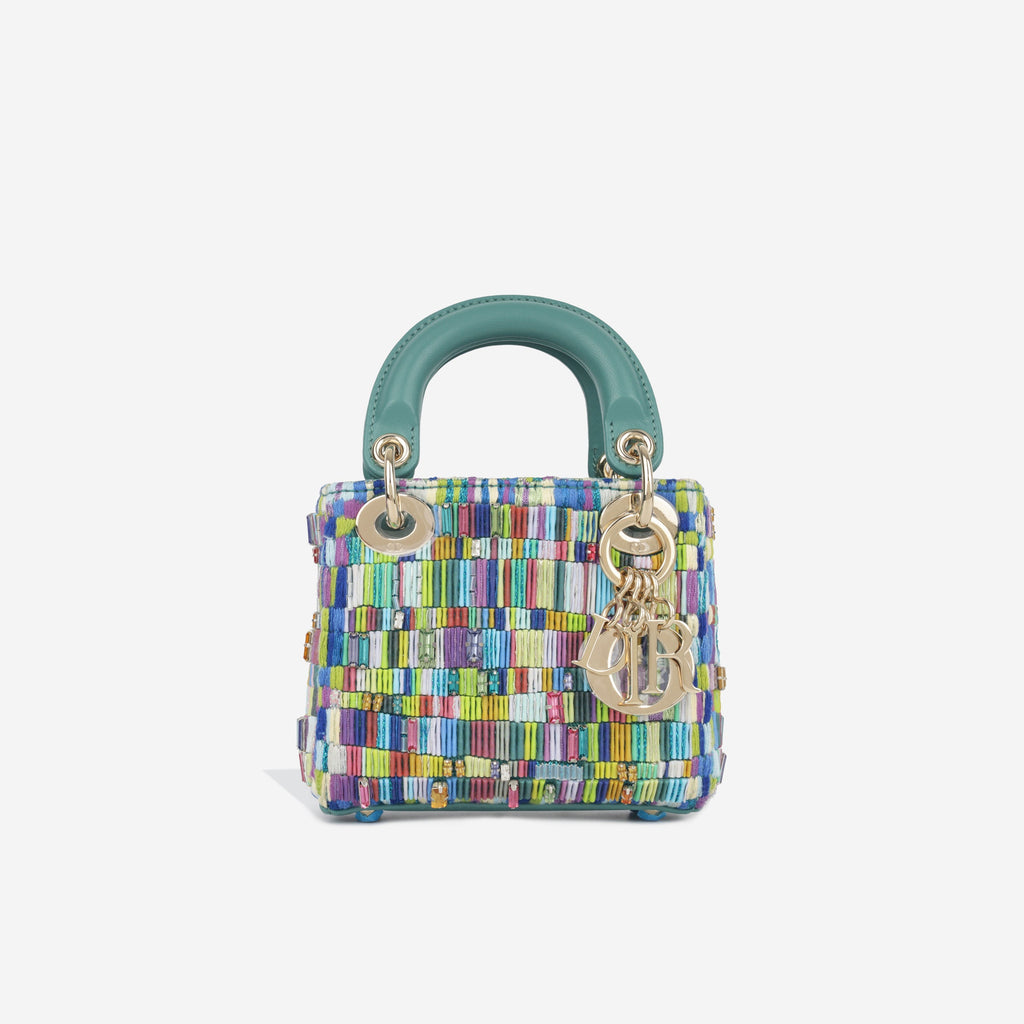 Christian Dior Micro Lady Dior - Minjung Kim Beaded Teal