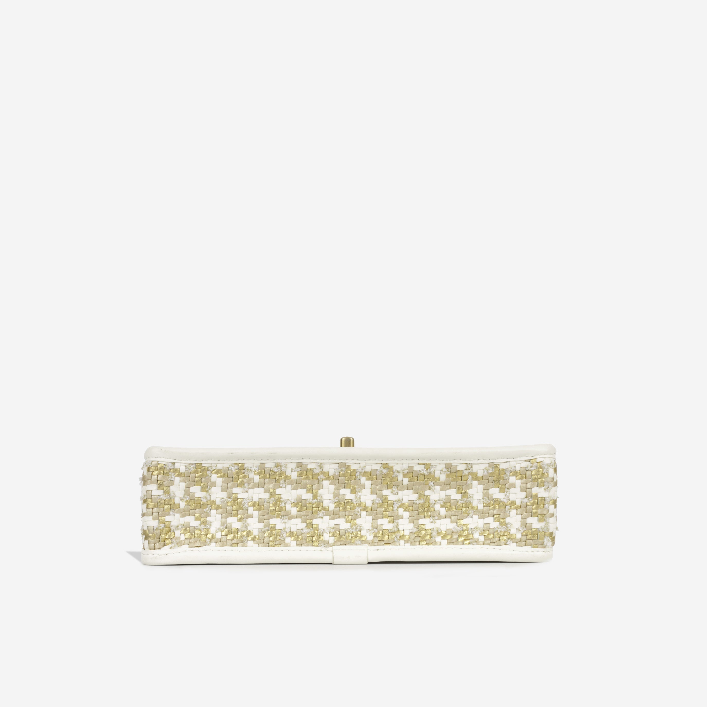 Chanel Cruise Woven Flap - Metallic Gold/White