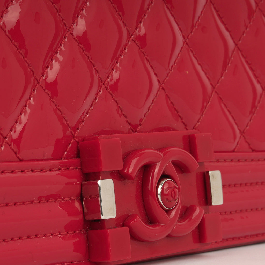 Chanel Boy Bag - Old Medium Red Patent