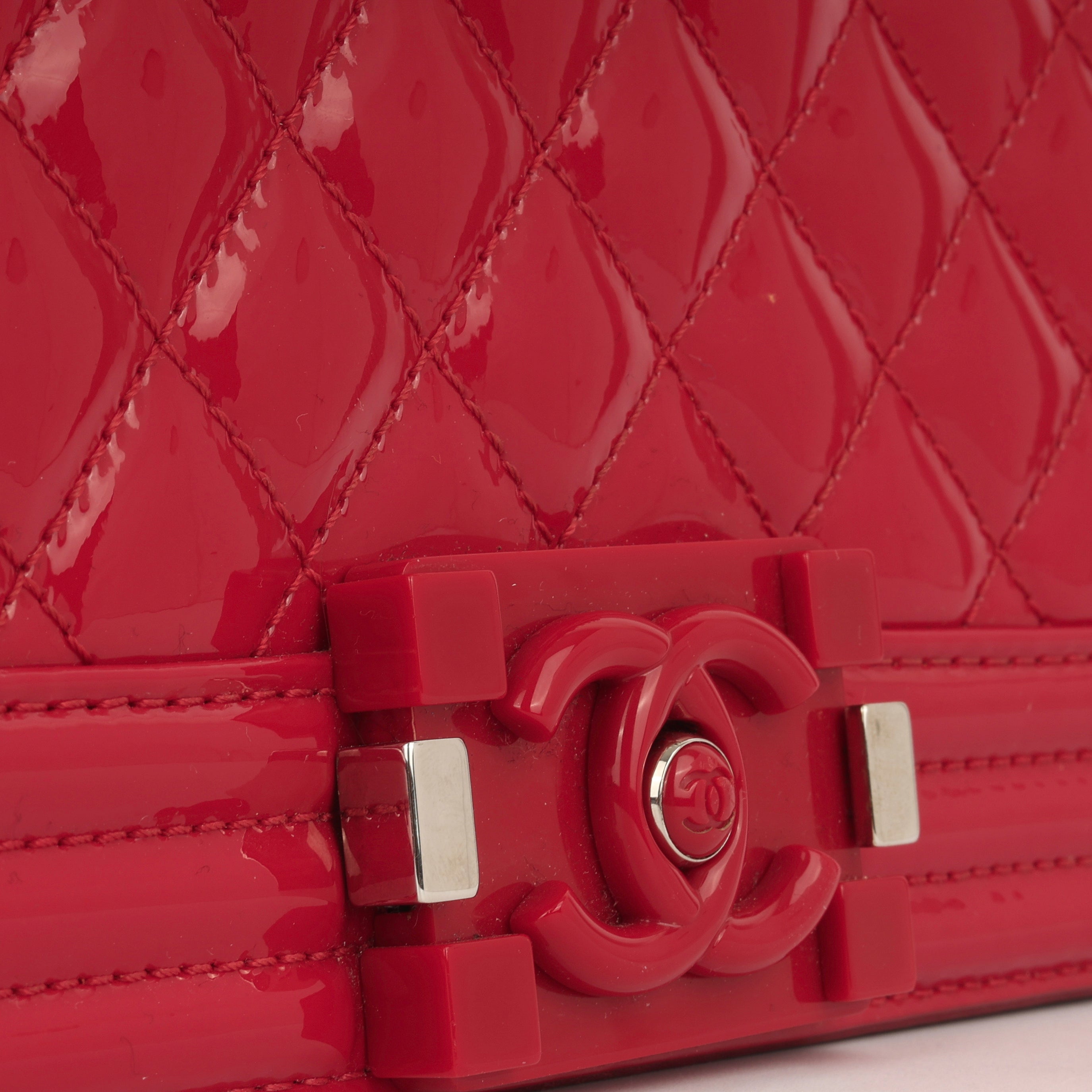 Chanel Boy Bag - Old Medium Red Patent