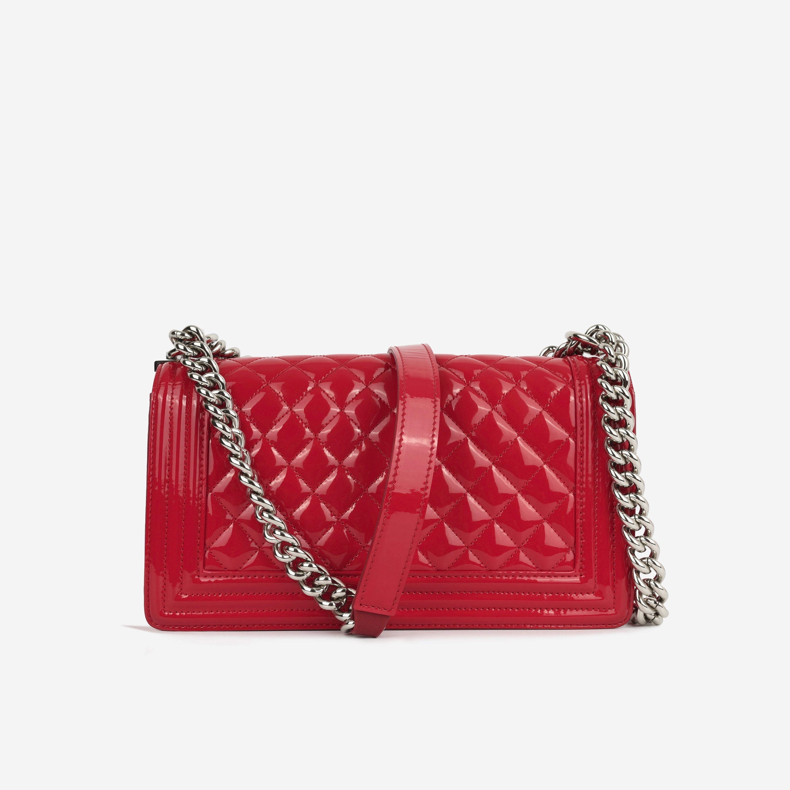 Chanel Boy Bag - Old Medium Red Patent