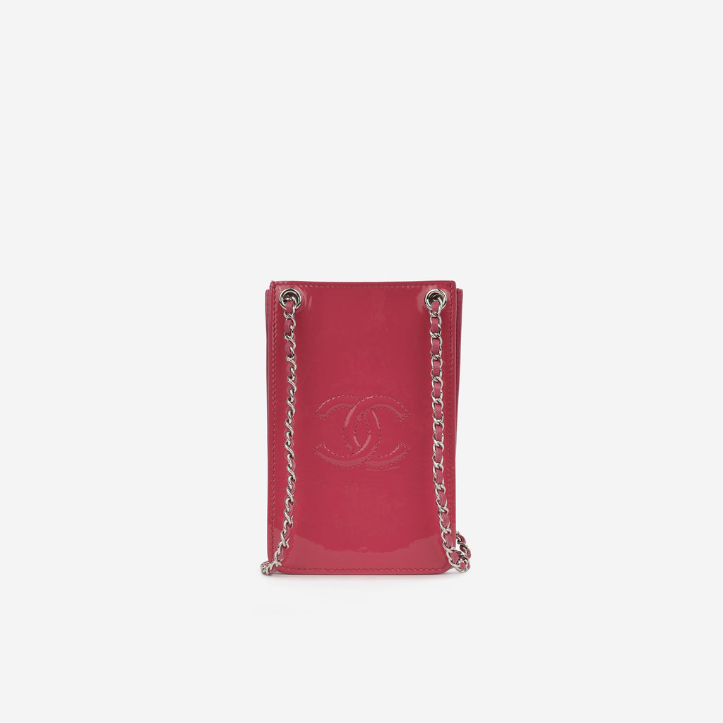 Chanel CC Phone Holder - Patent Pink