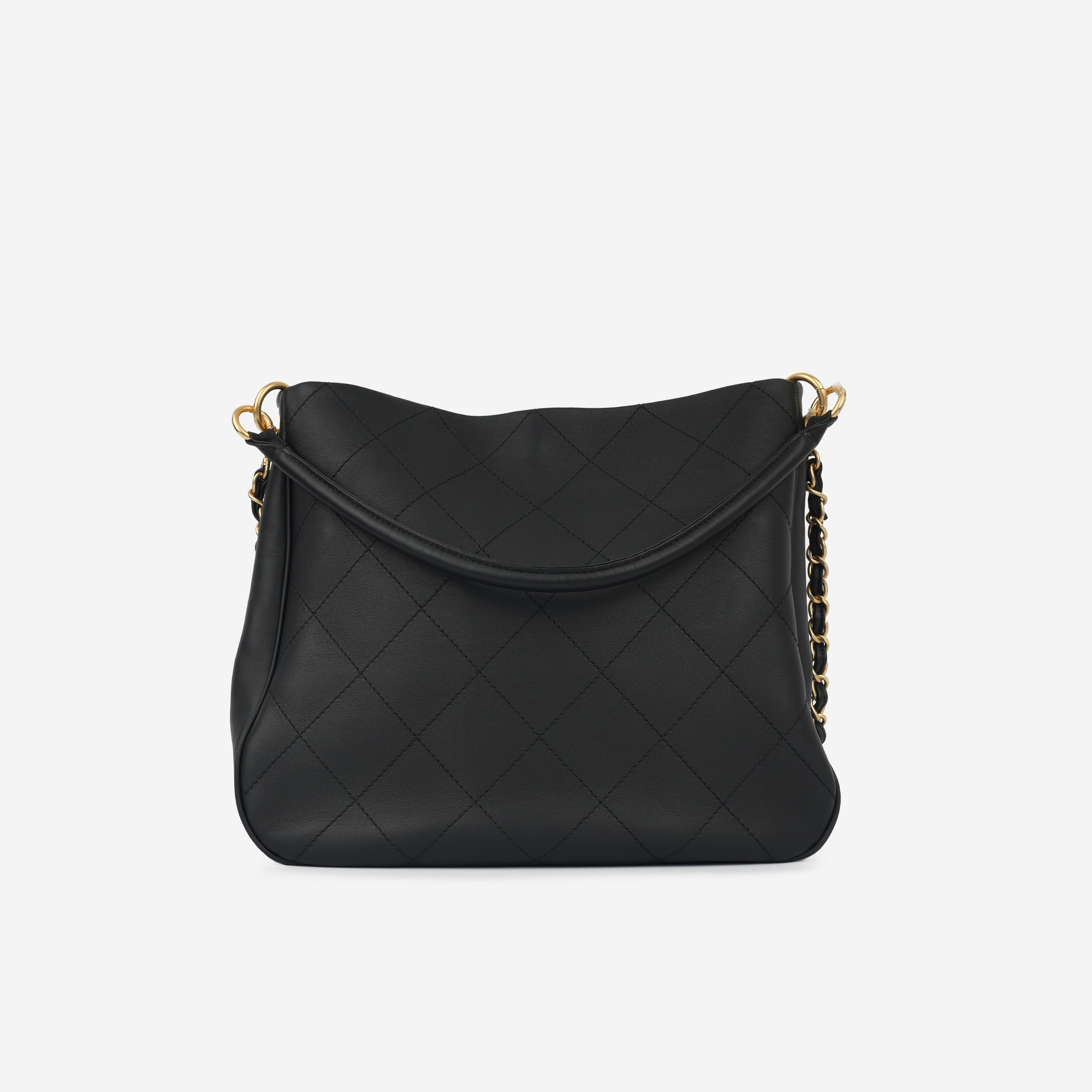Chanel Hobo Shoulder Bag - Black Calfskin