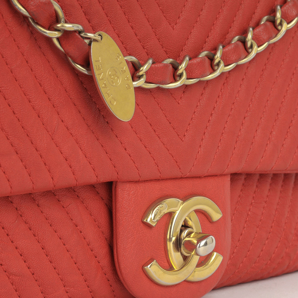 Chanel Chevron Medallion Flap - Red Chevron