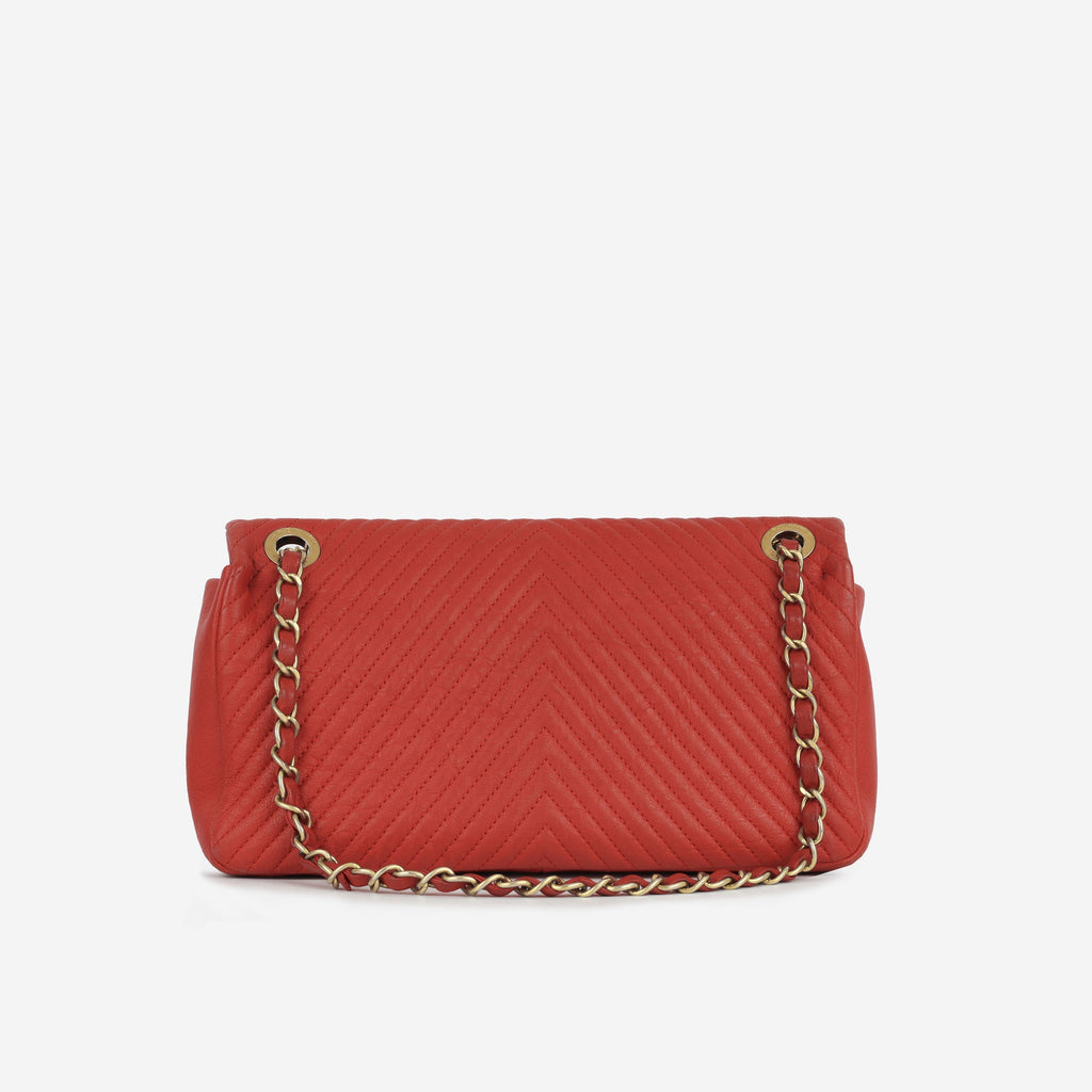 Chanel Chevron Medallion Flap - Red Chevron