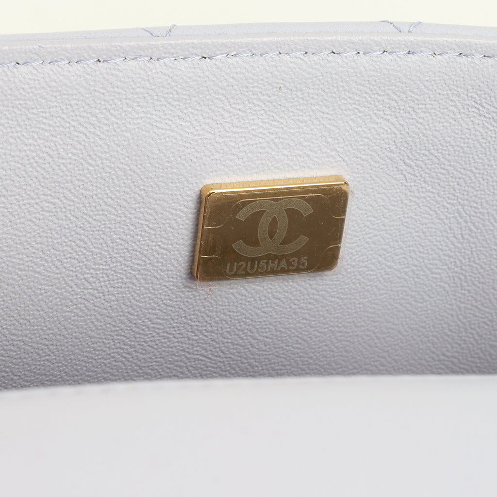 Chanel Mini Rectangular Top Handle - Lilac Lambskin | Champagne Gold Hardware