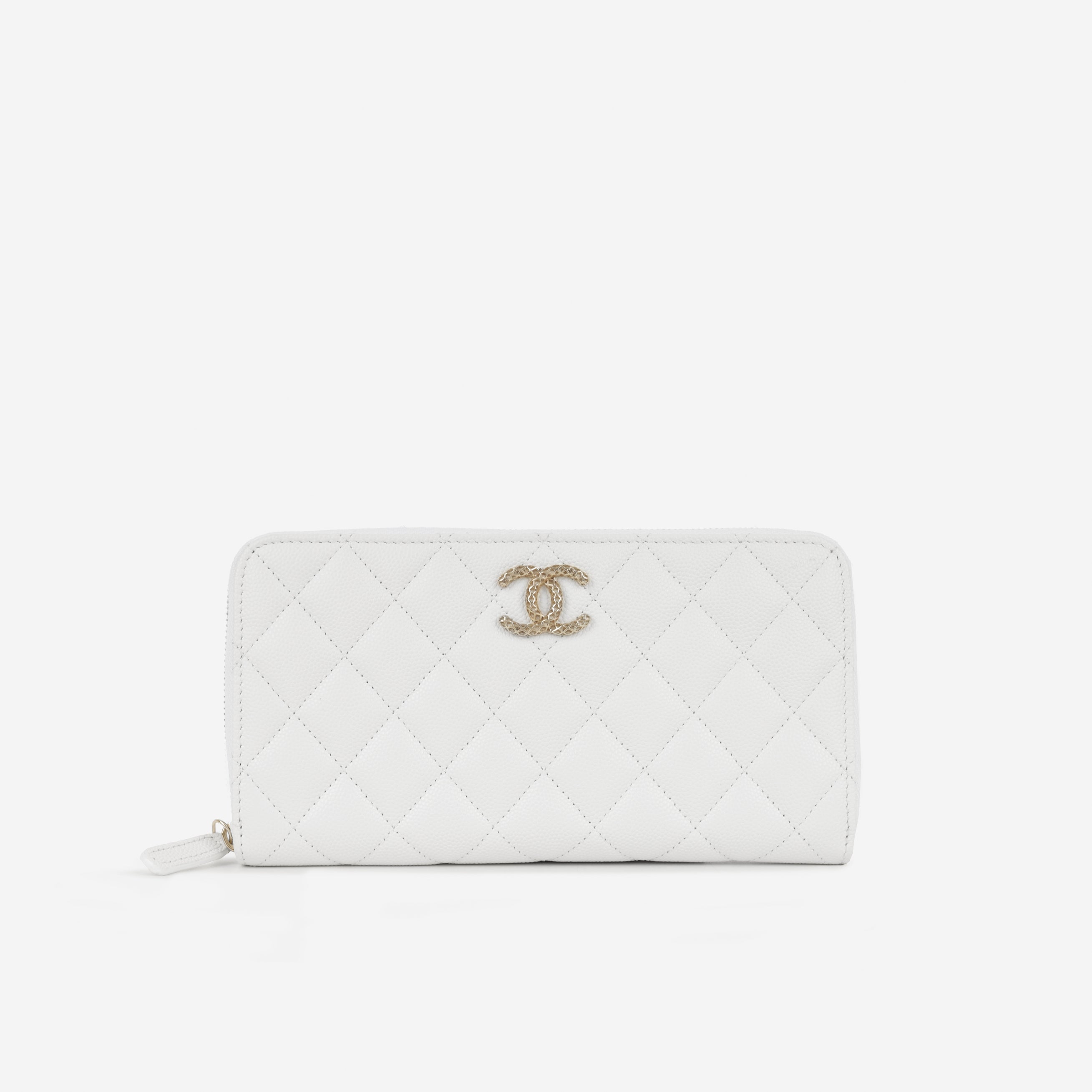 Chanel Zipped Long Wallet | Champagne Gold Hardware