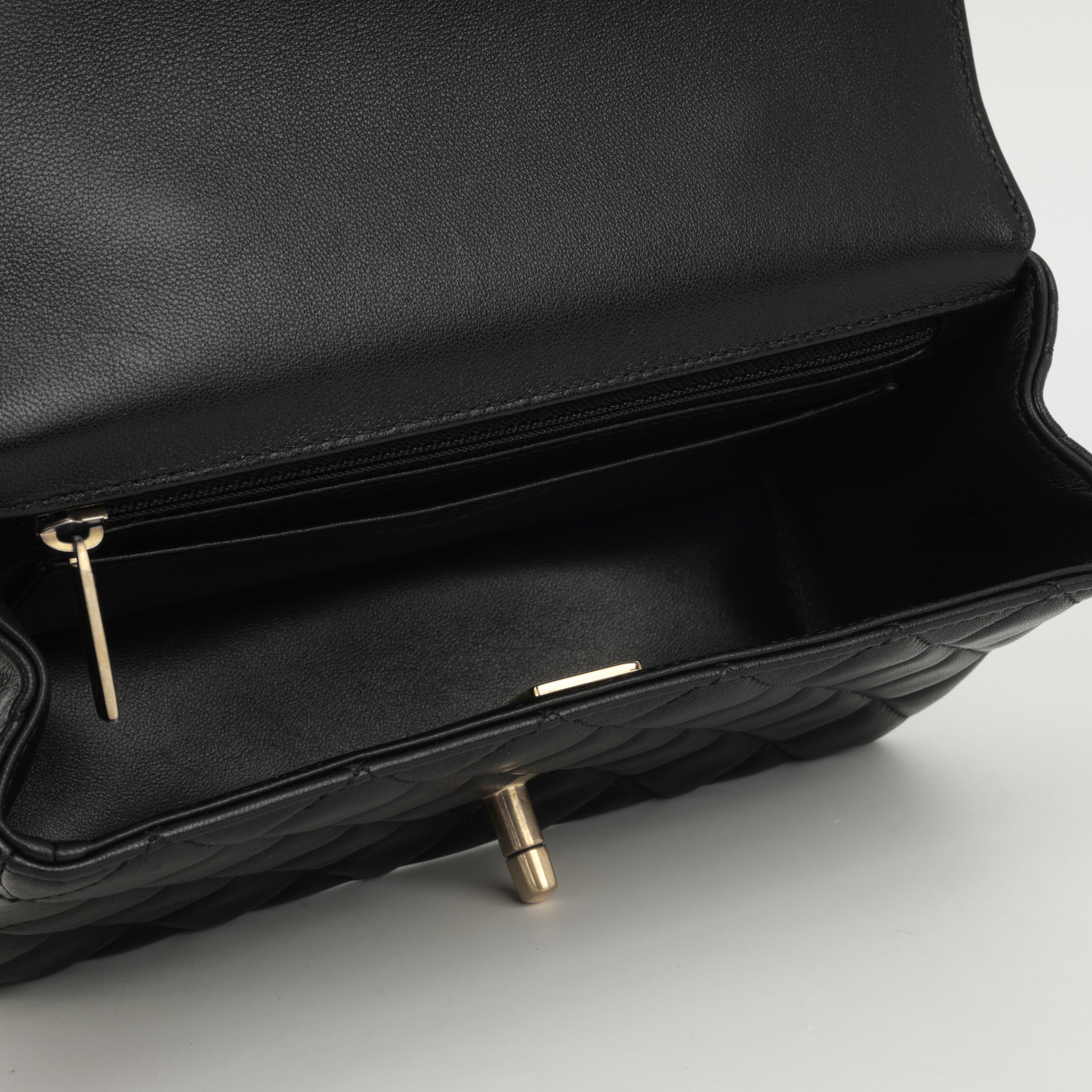 Chanel Mini Rectangular Strass Top Handle - Black Lambskin | Gold Hardware