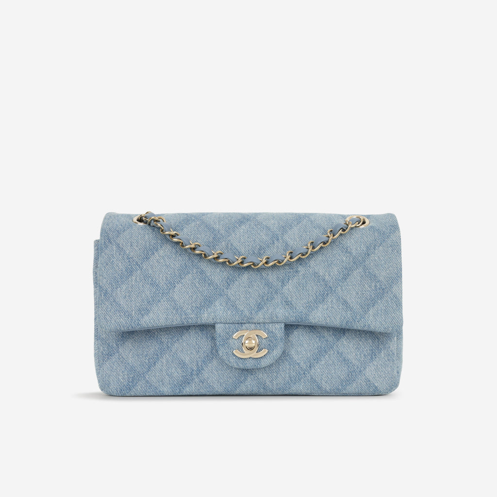 Chanel Medium Classic Flap - Denim Tromp L'oeil | Champagne Gold Hardware