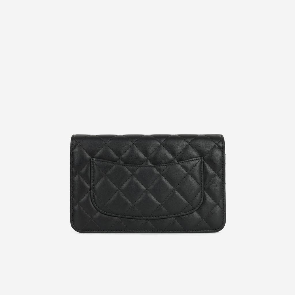 Chanel Classic Wallet on Chain - Black Lambskin | Silver Hardware