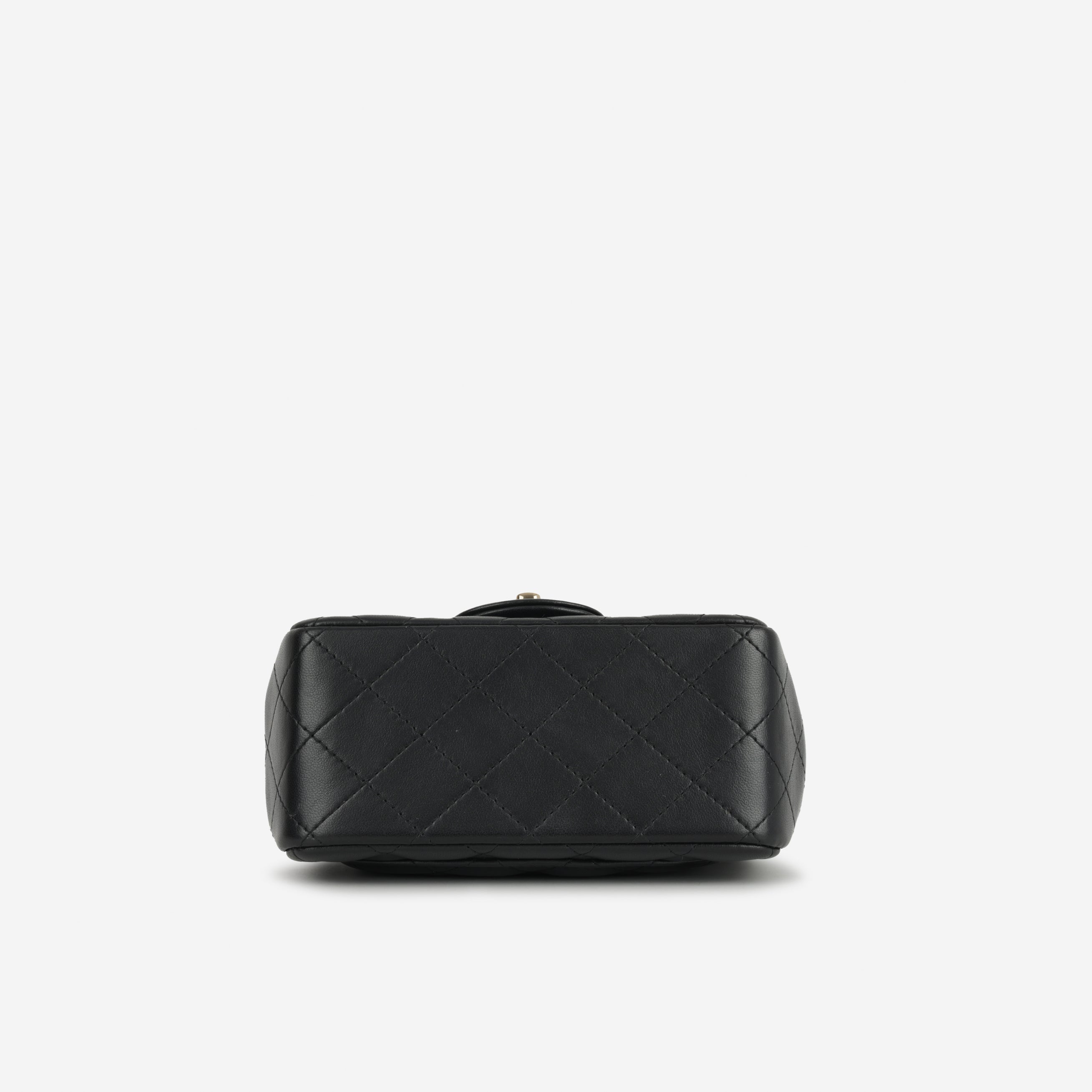 Chanel Mini Square Classic Flap - Black Lambskin | Champagne Gold Hardware