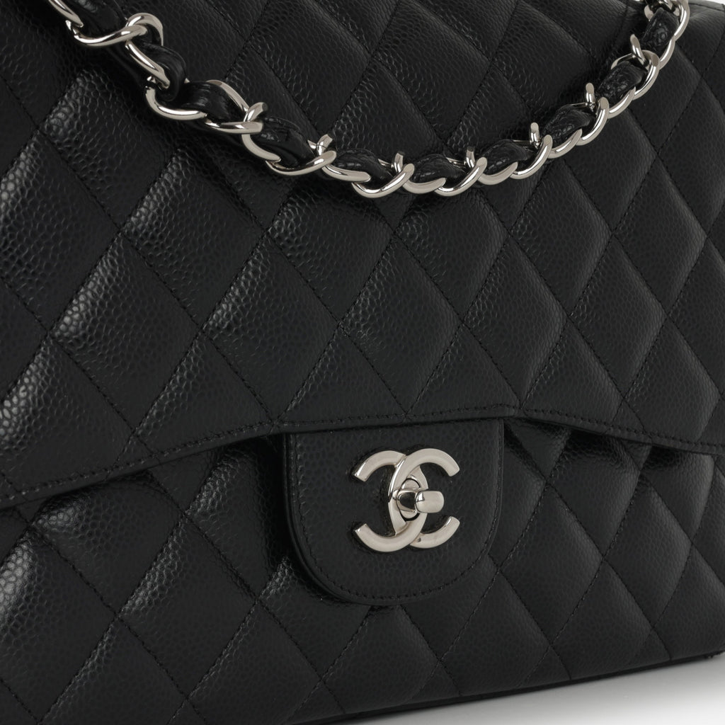 Chanel Jumbo Classic Flap Bag - Black Caviar | Silver Hardware