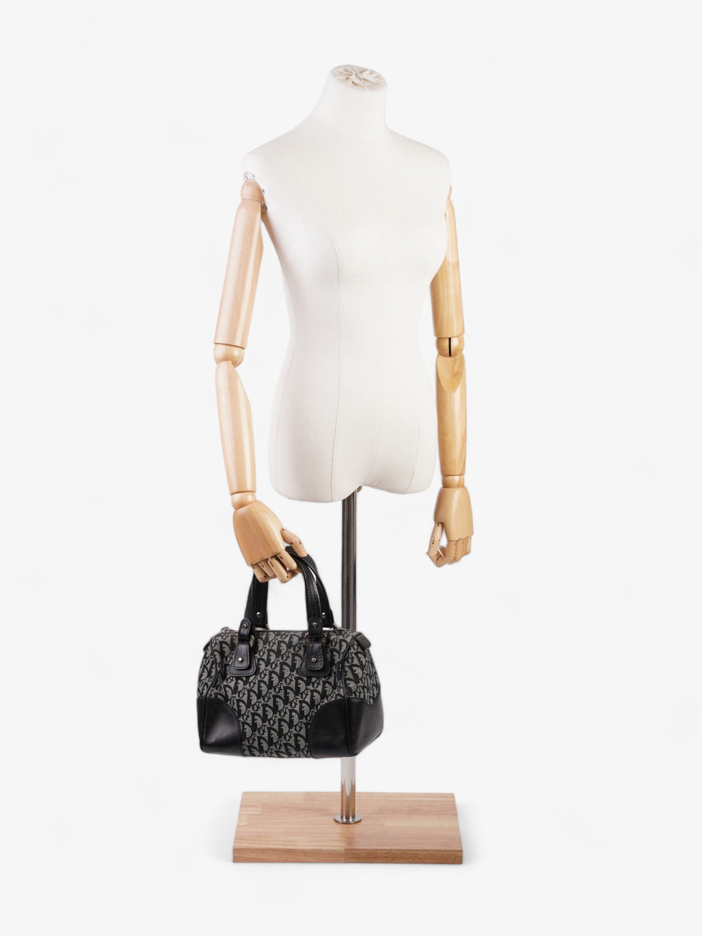 Christian Dior Boston Black Diorissimo Canvas Small
