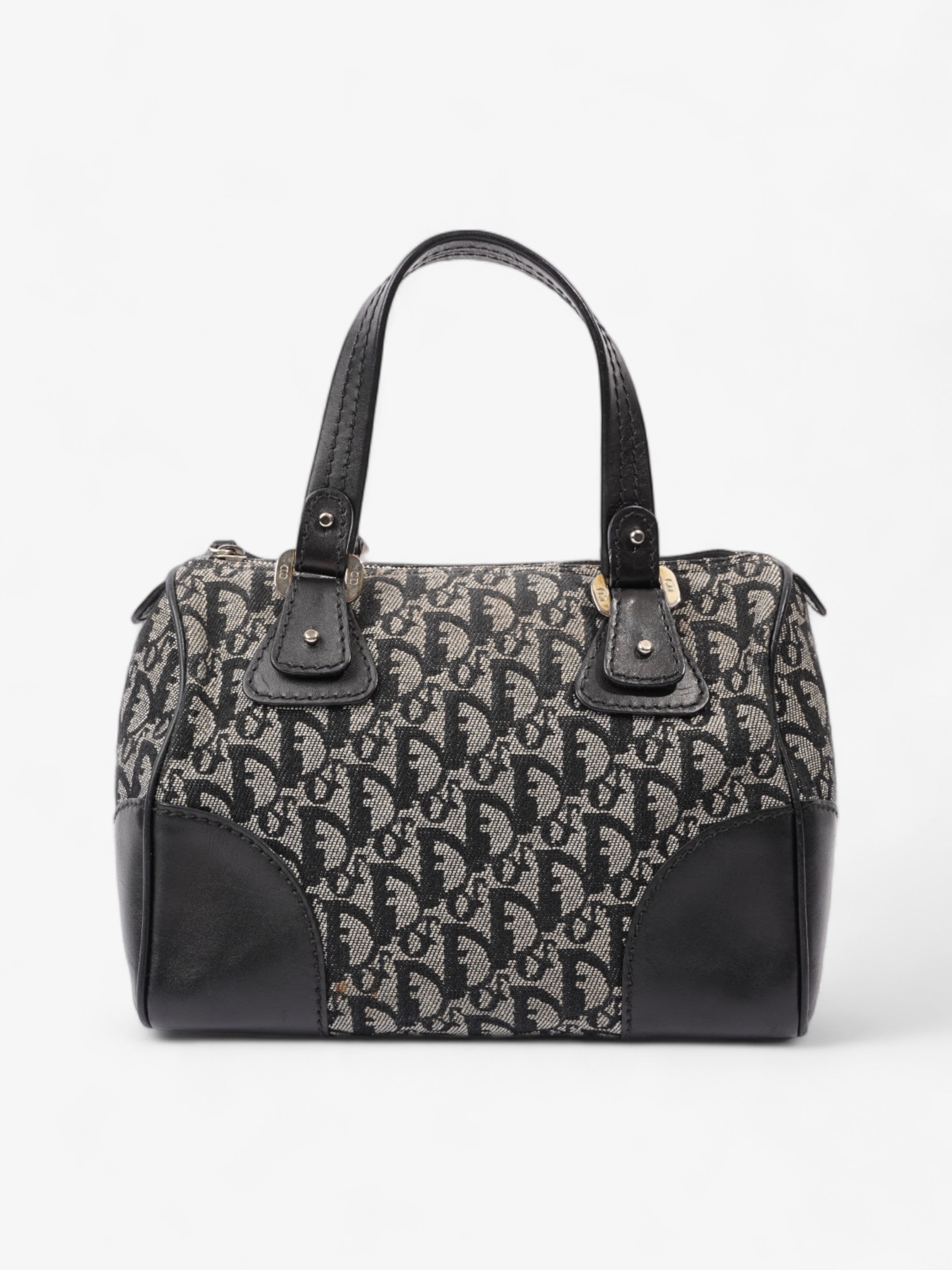 Christian Dior Boston Black Diorissimo Canvas Small