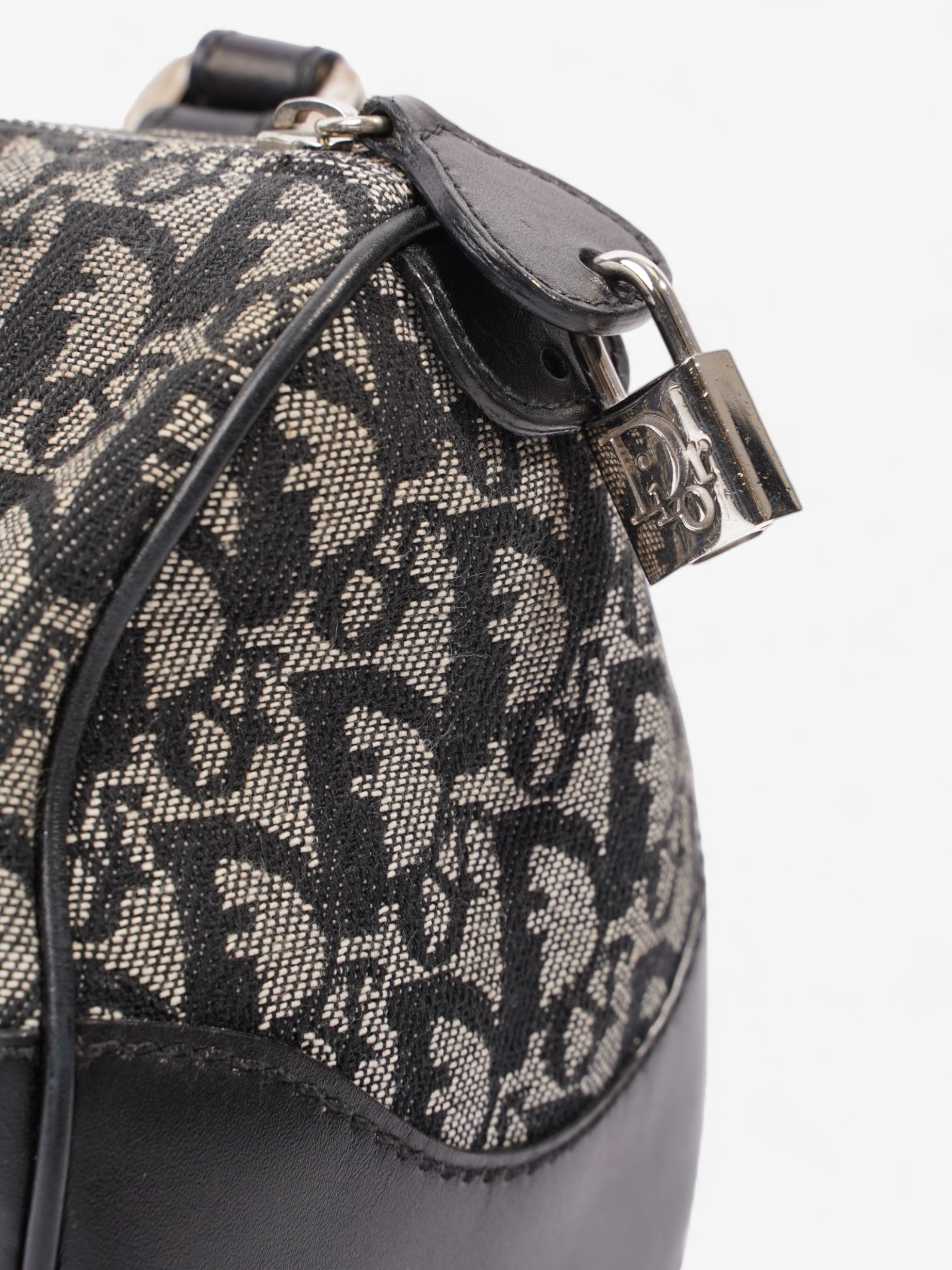 Christian Dior Boston Black Diorissimo Canvas Small