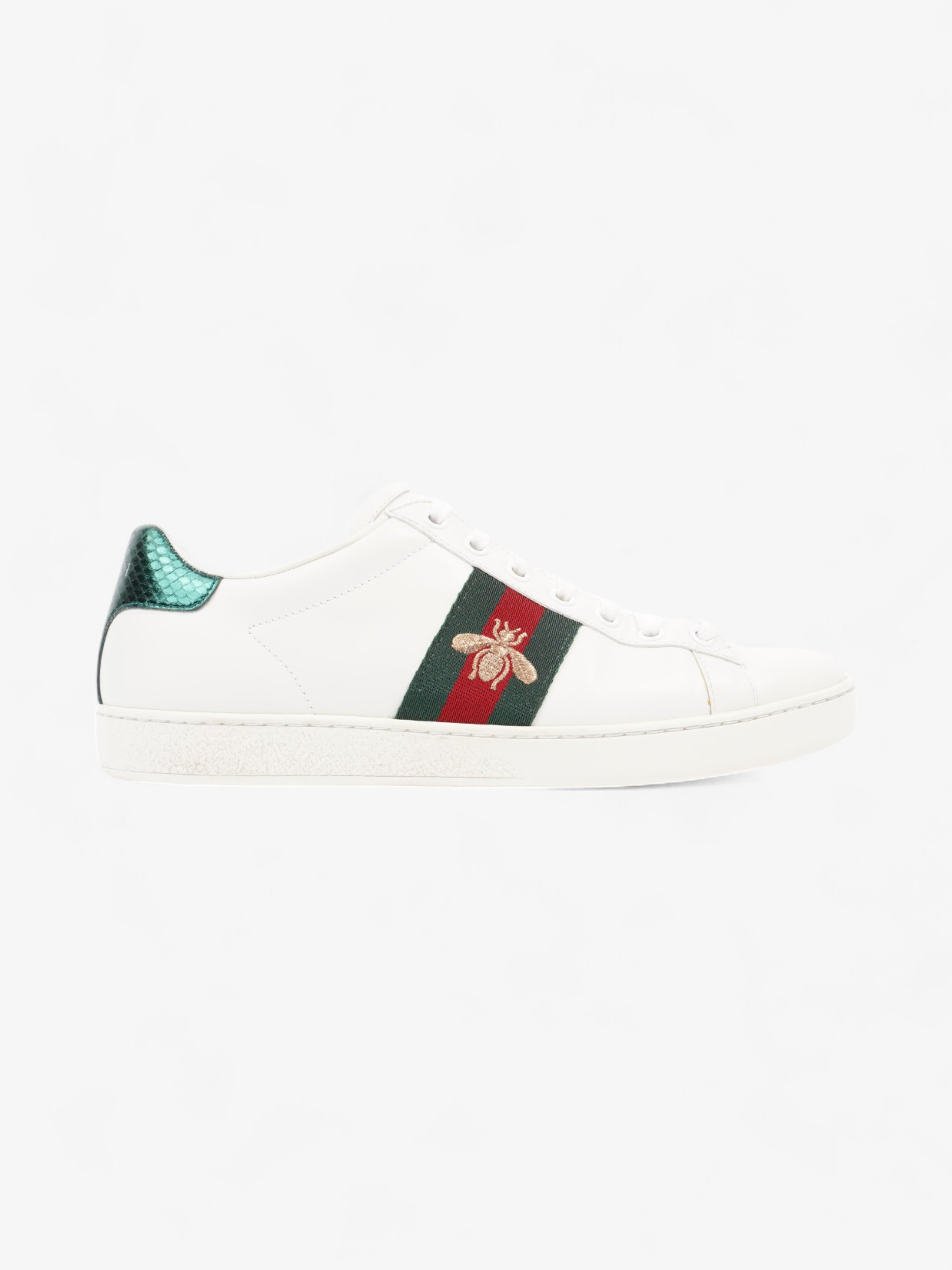 Gucci Ace Sneakers with Bee White / Green / Red Leather EU 38 UK 5